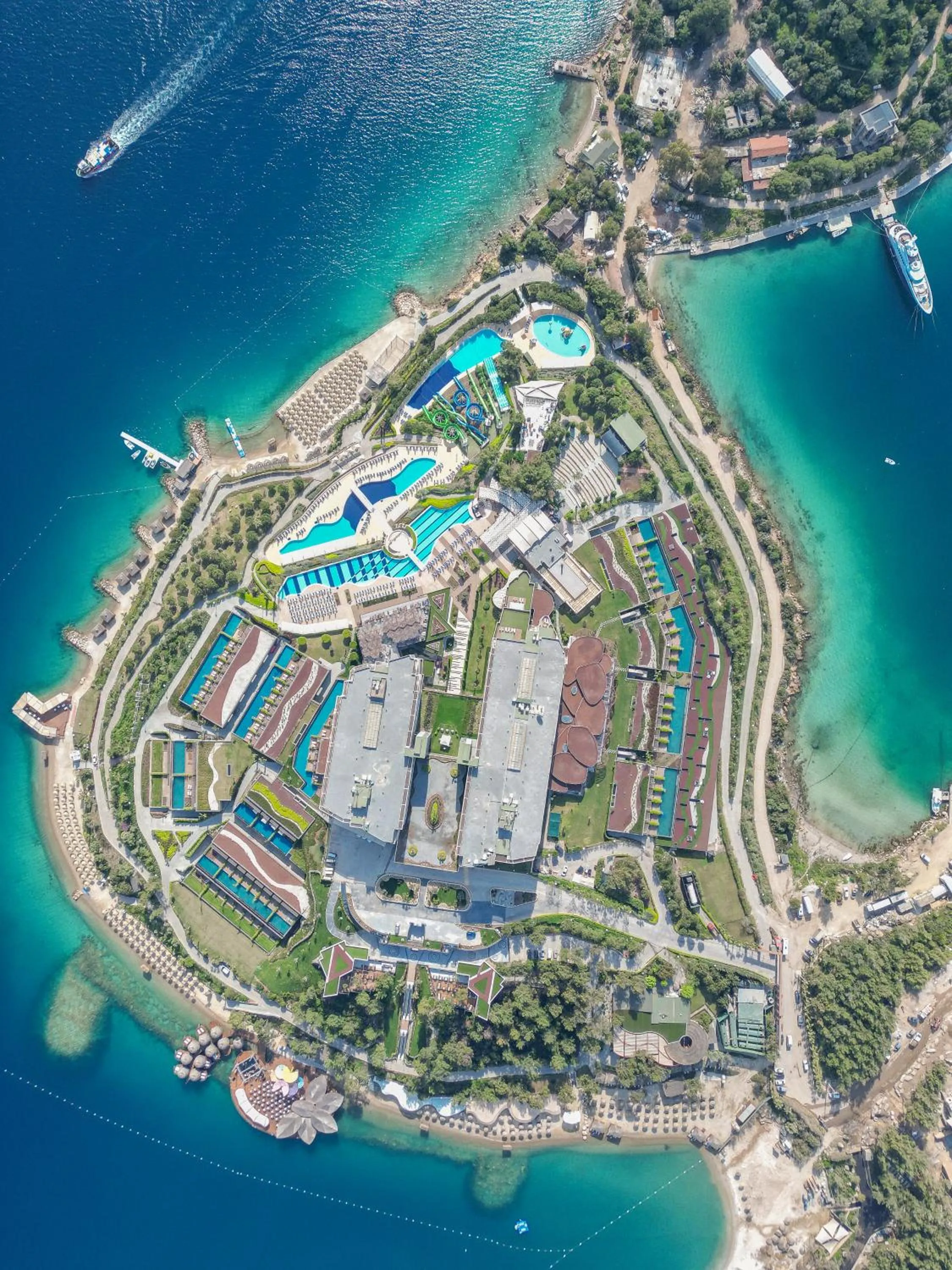 Bird's eye view in La Blanche Island Bodrum