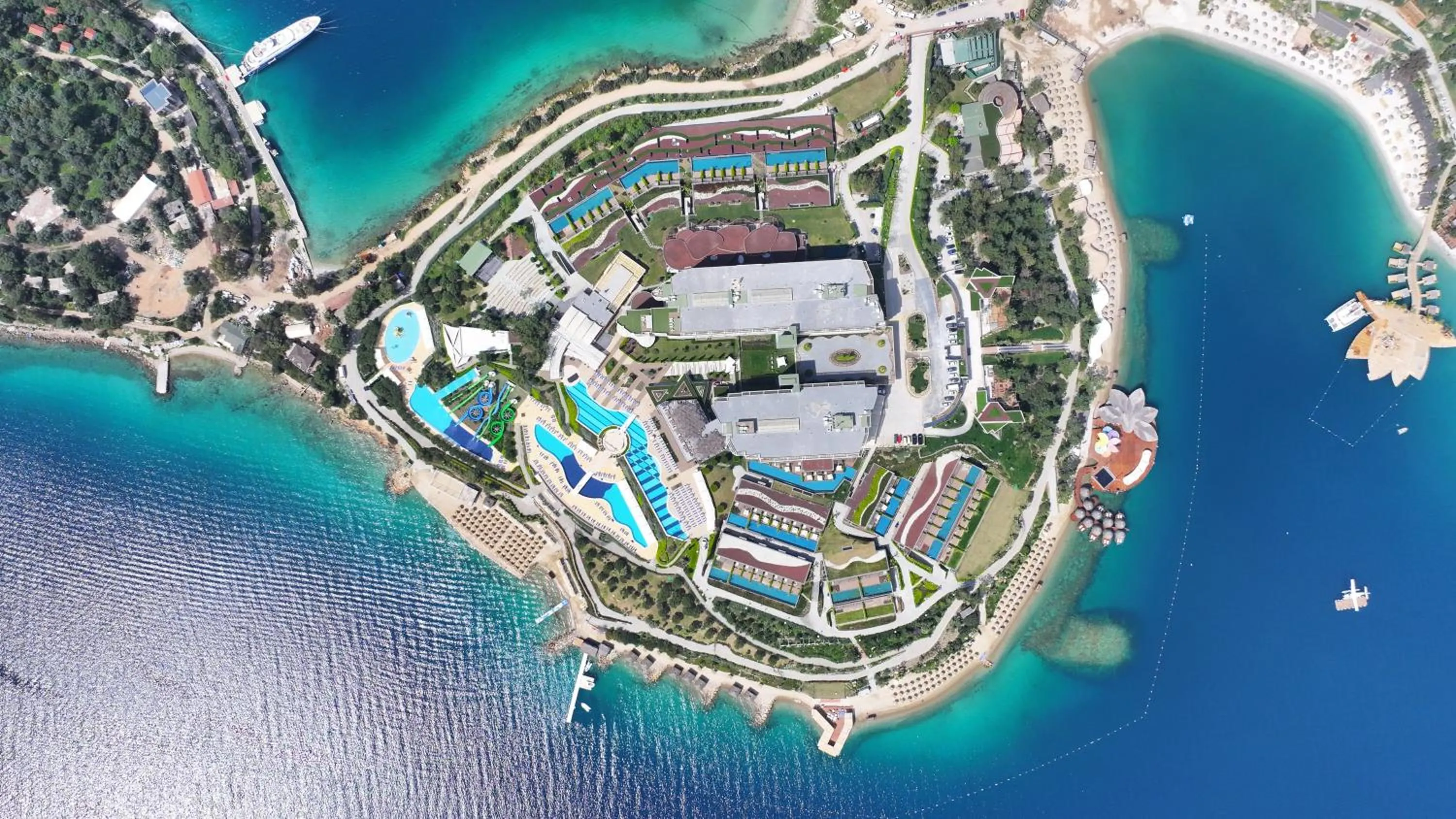 Bird's eye view in La Blanche Island Bodrum