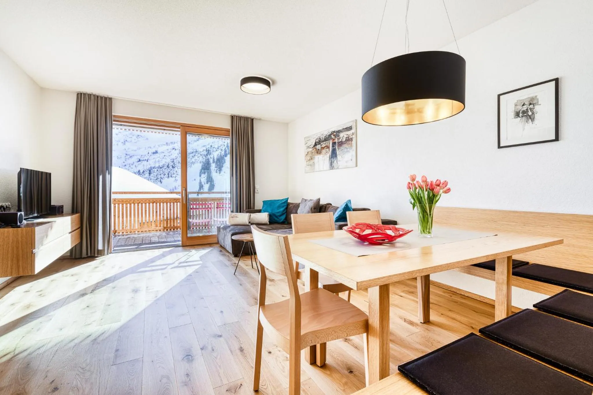 Dining area, Bed in Damüls Appartements