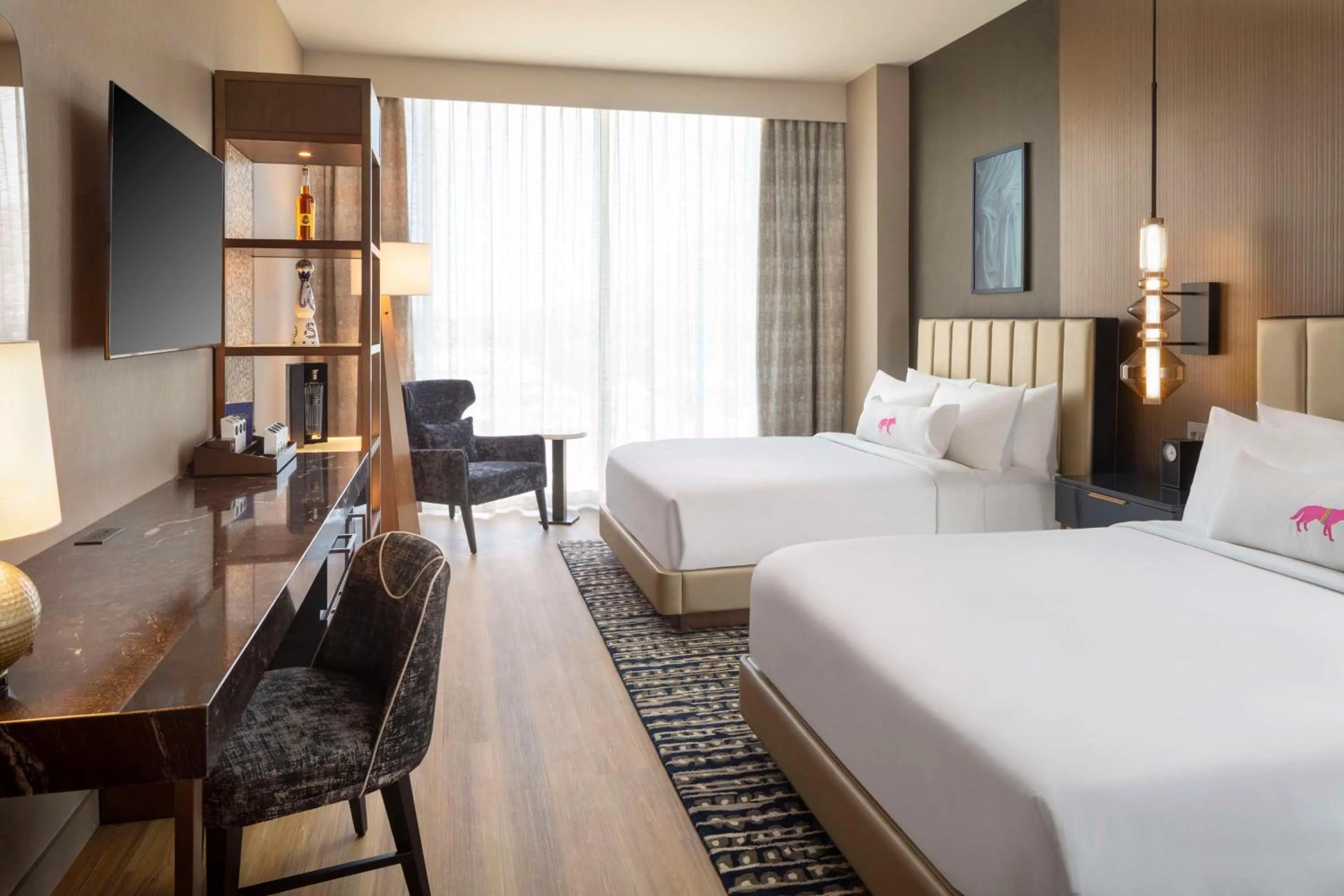 Bed in Caesars Republic Scottsdale, a Hilton Hotel