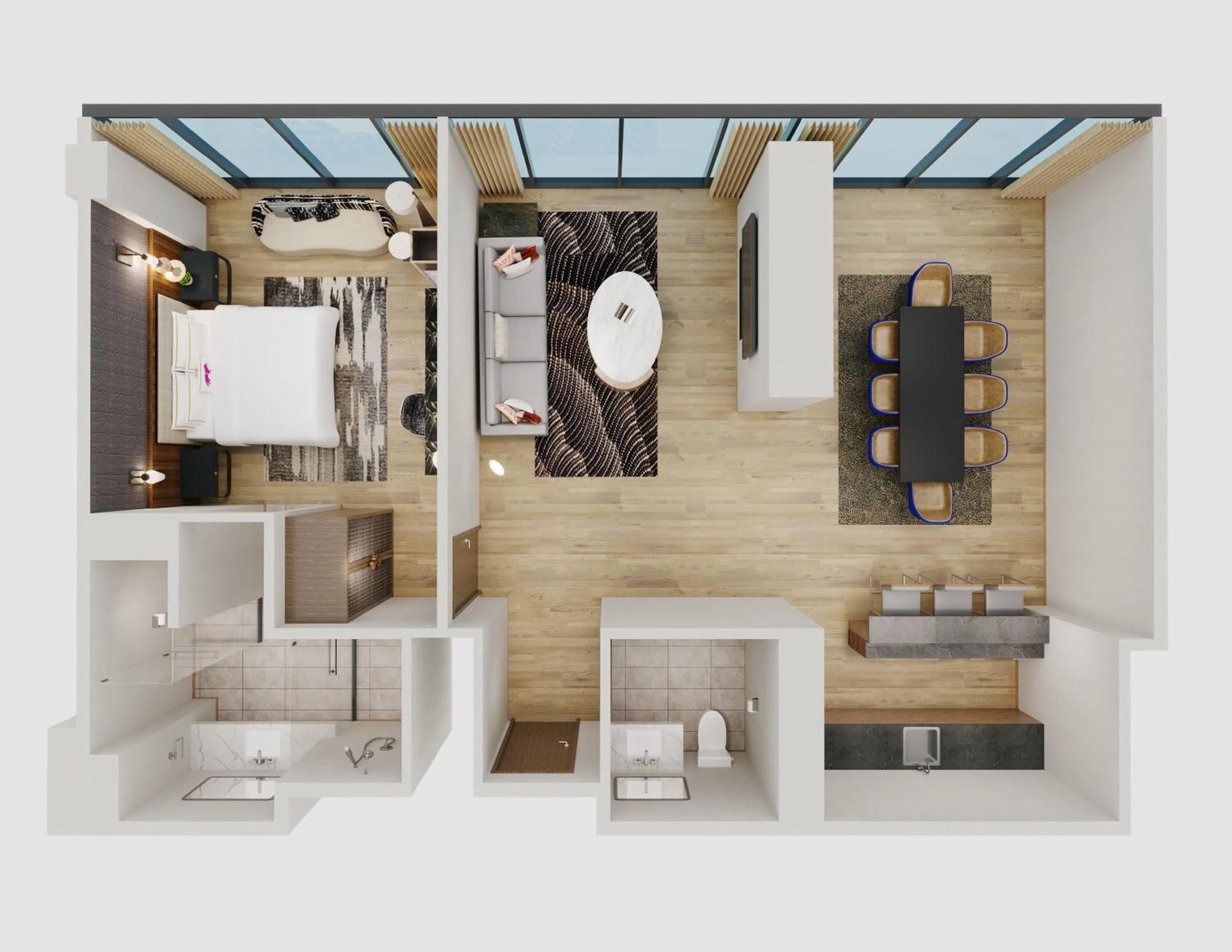 Floor plan in Caesars Republic Scottsdale, a Hilton Hotel