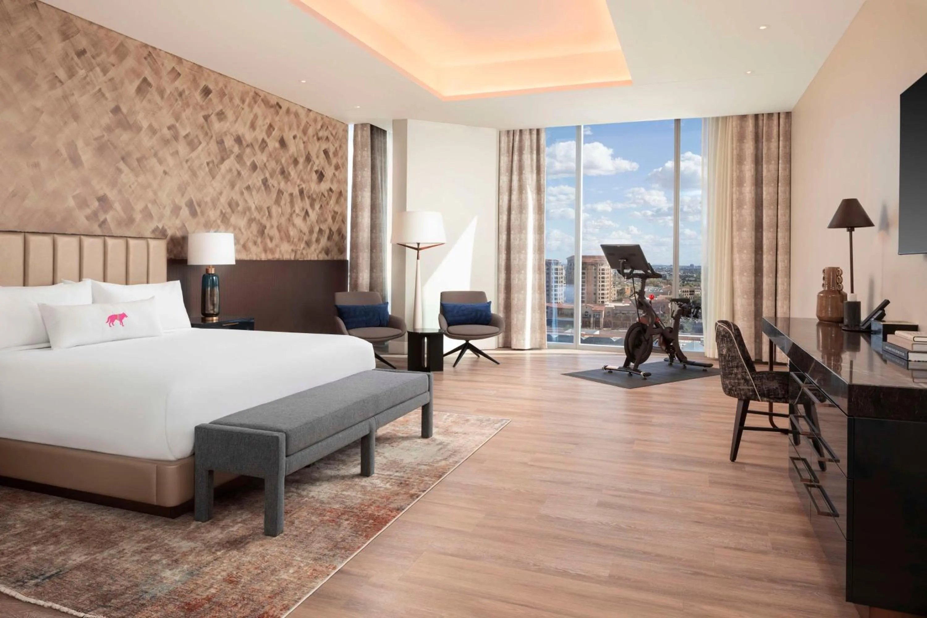 Bed in Caesars Republic Scottsdale, a Hilton Hotel