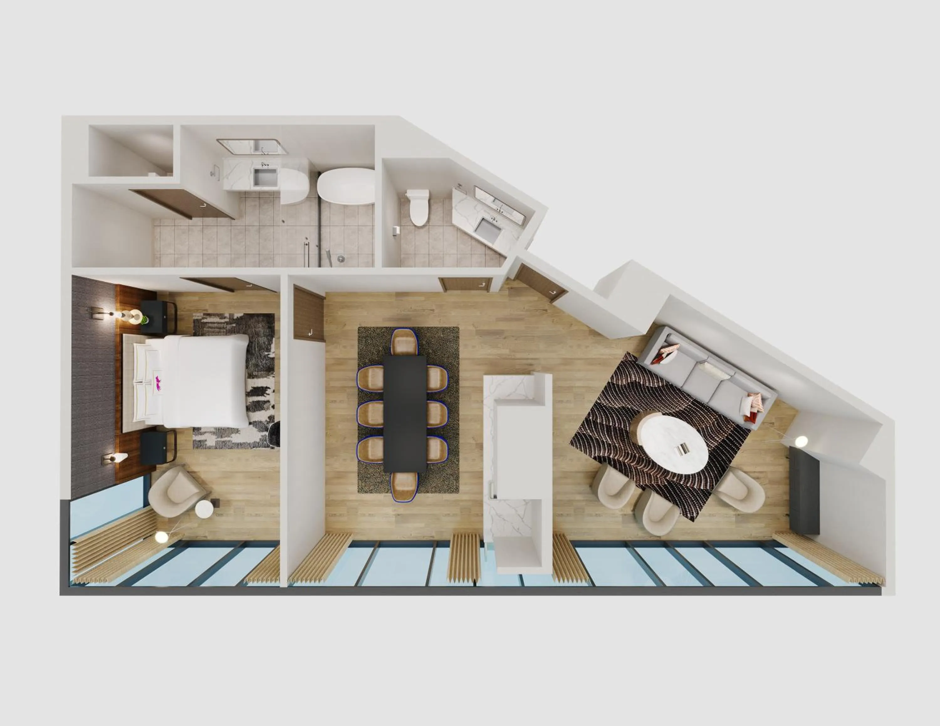 Floor plan in Caesars Republic Scottsdale, a Hilton Hotel