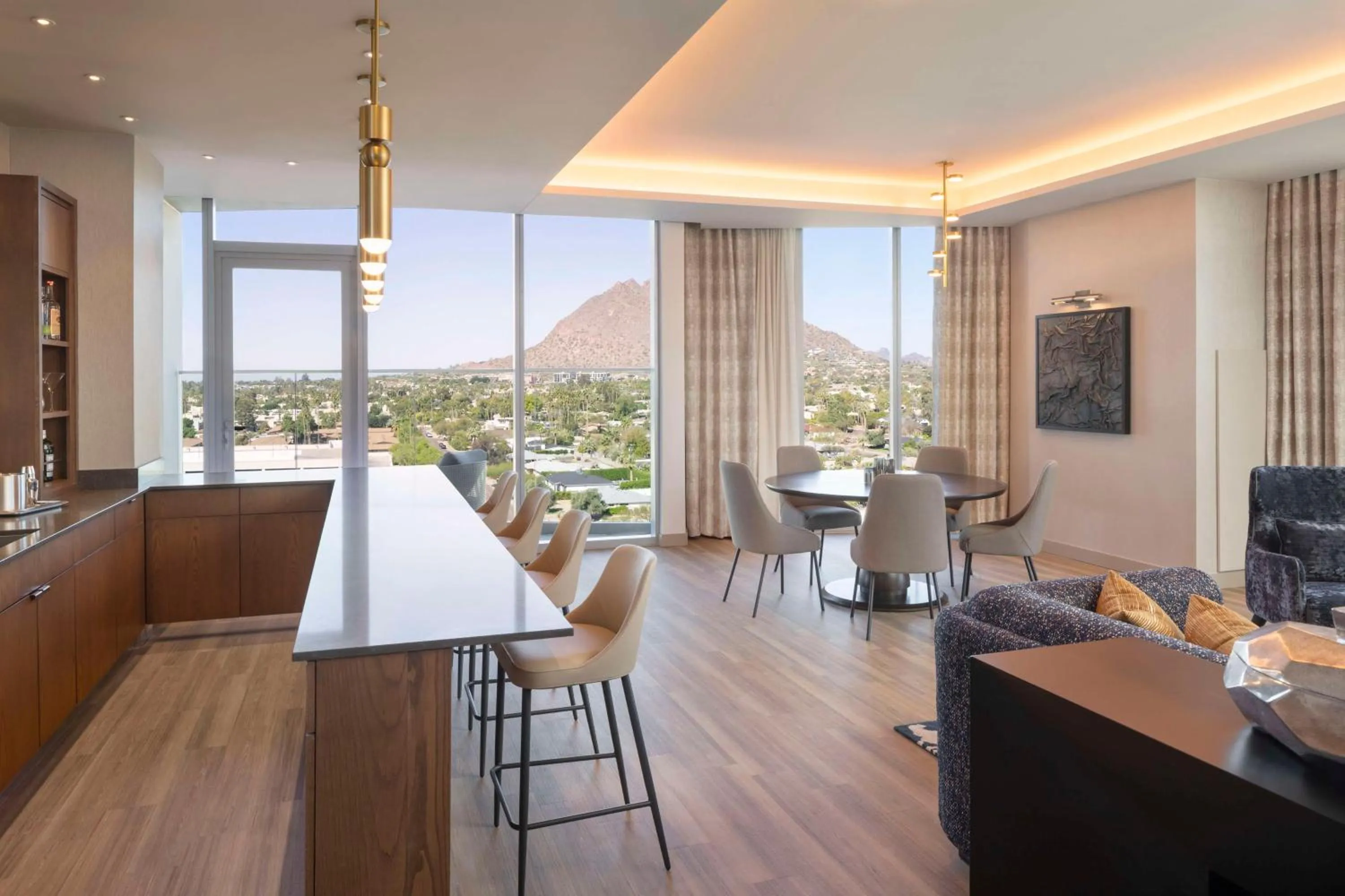 Living room in Caesars Republic Scottsdale, a Hilton Hotel