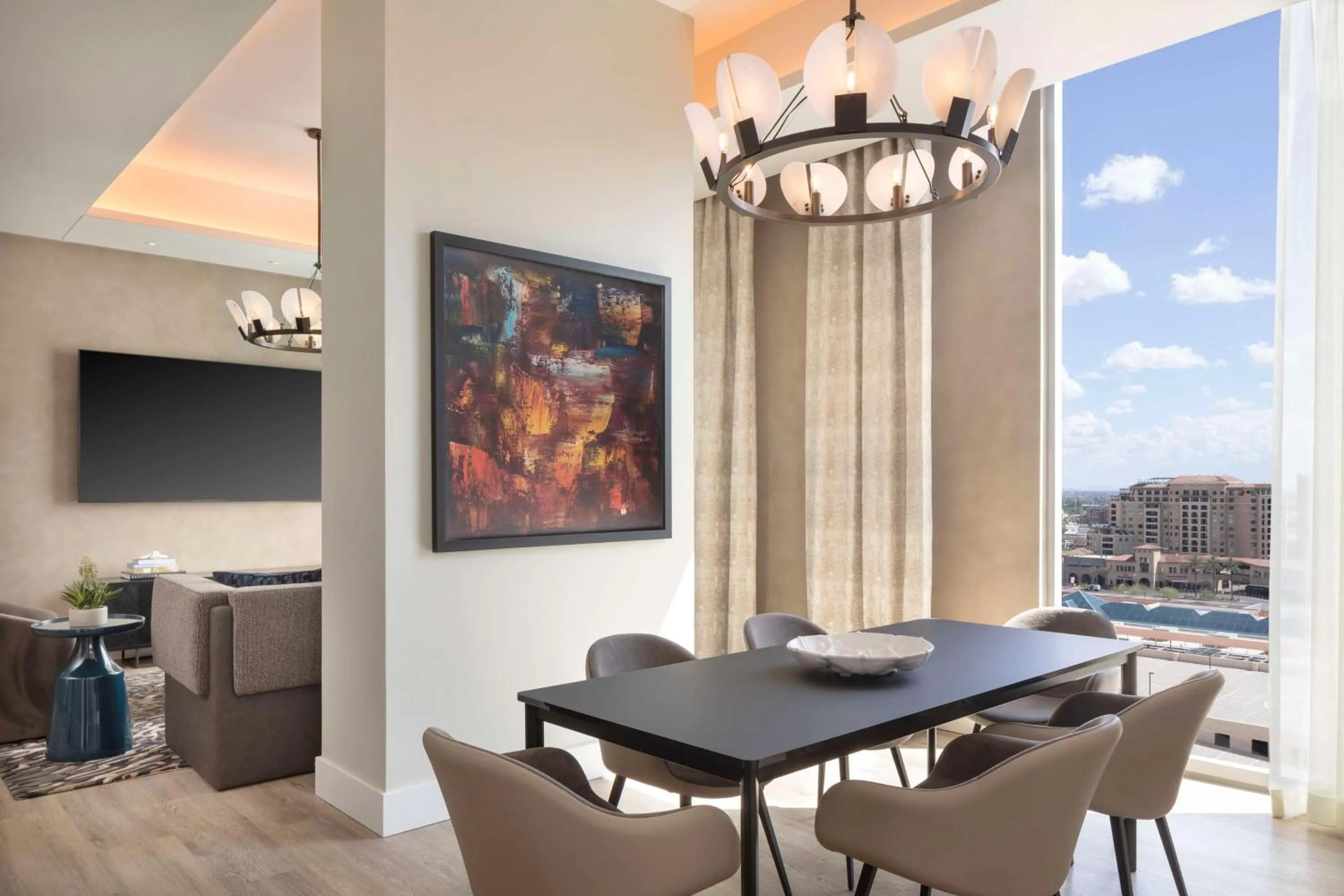 Living room in Caesars Republic Scottsdale, a Hilton Hotel