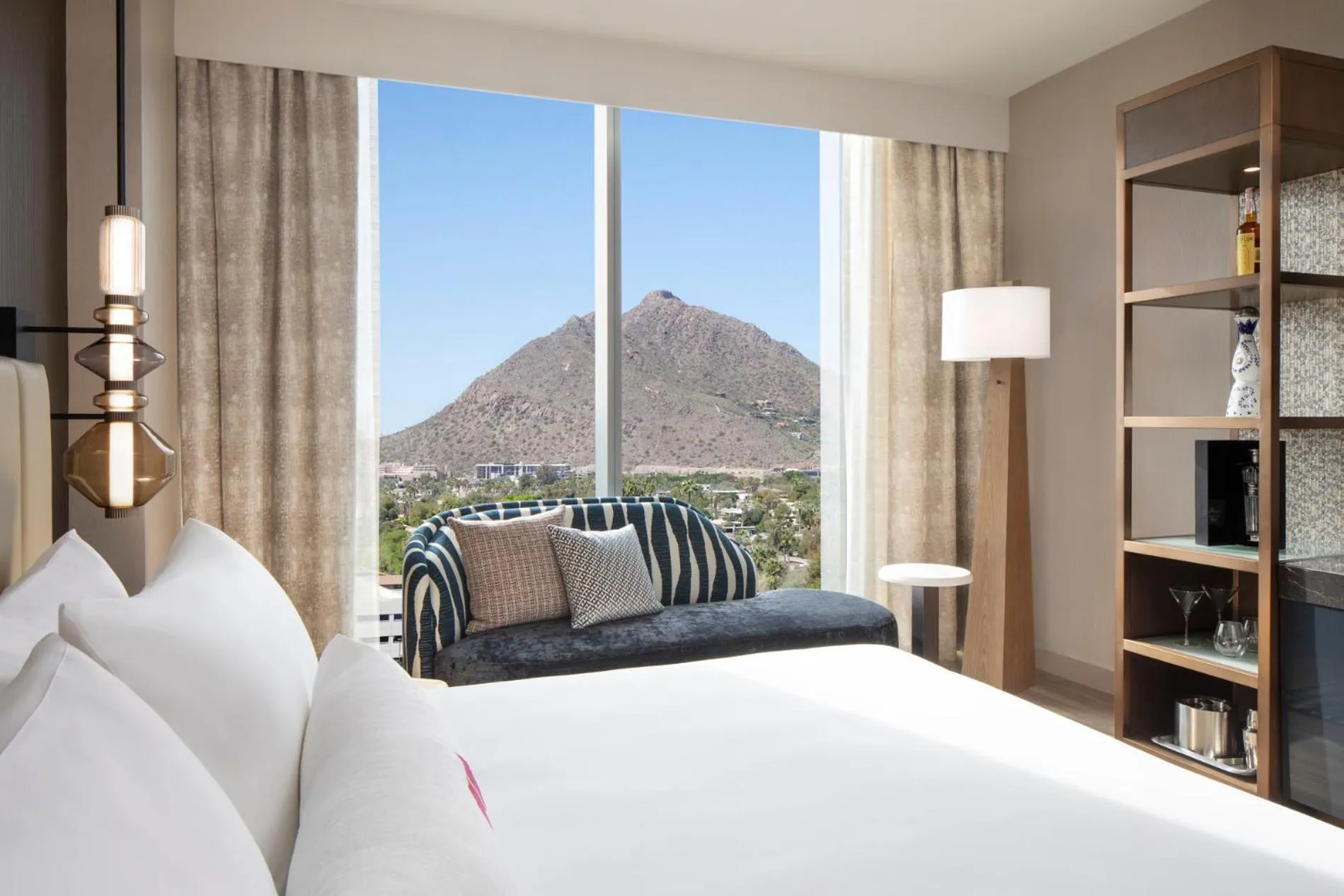 View (from property/room), Bed in Caesars Republic Scottsdale, a Hilton Hotel