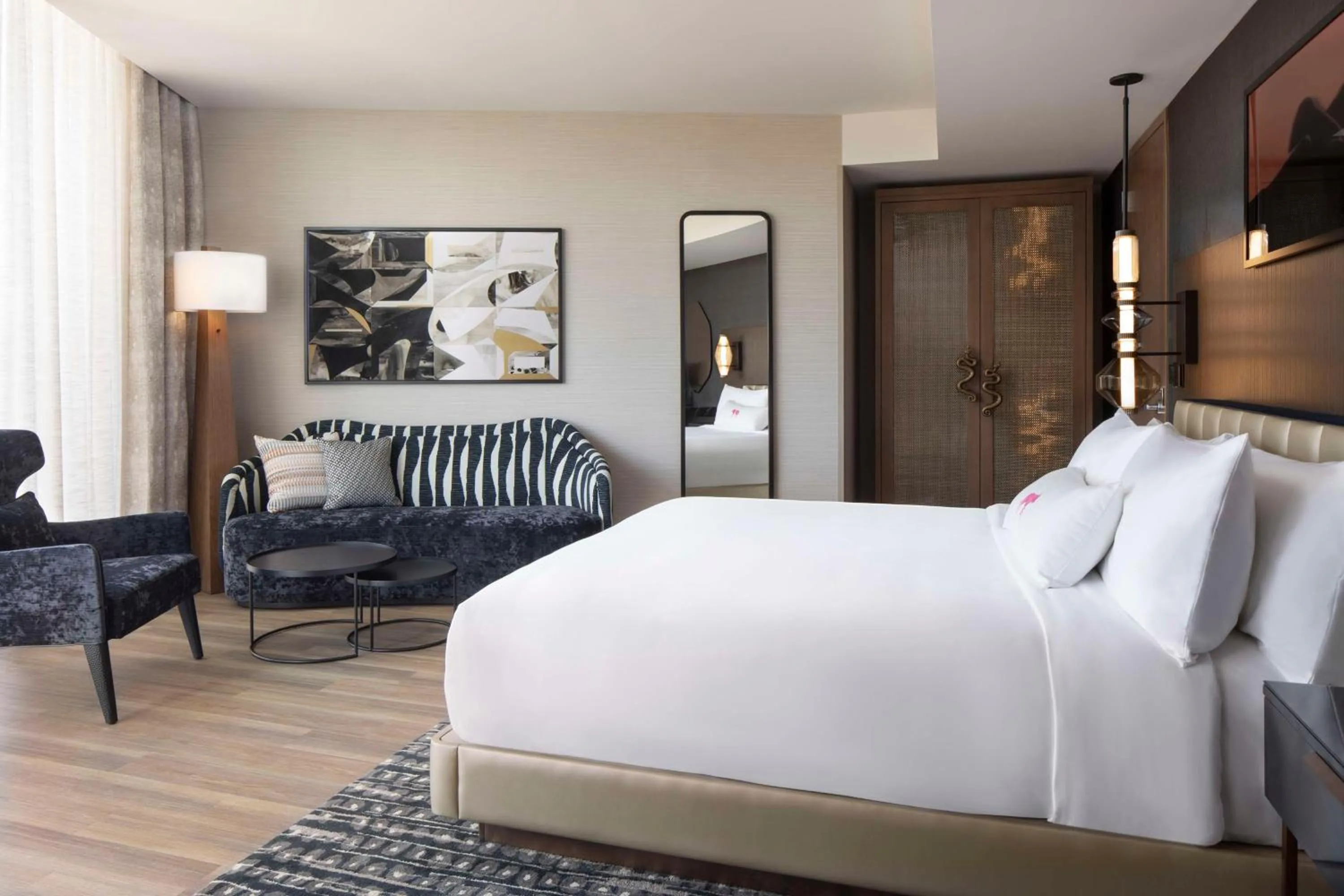 Bed in Caesars Republic Scottsdale, a Hilton Hotel