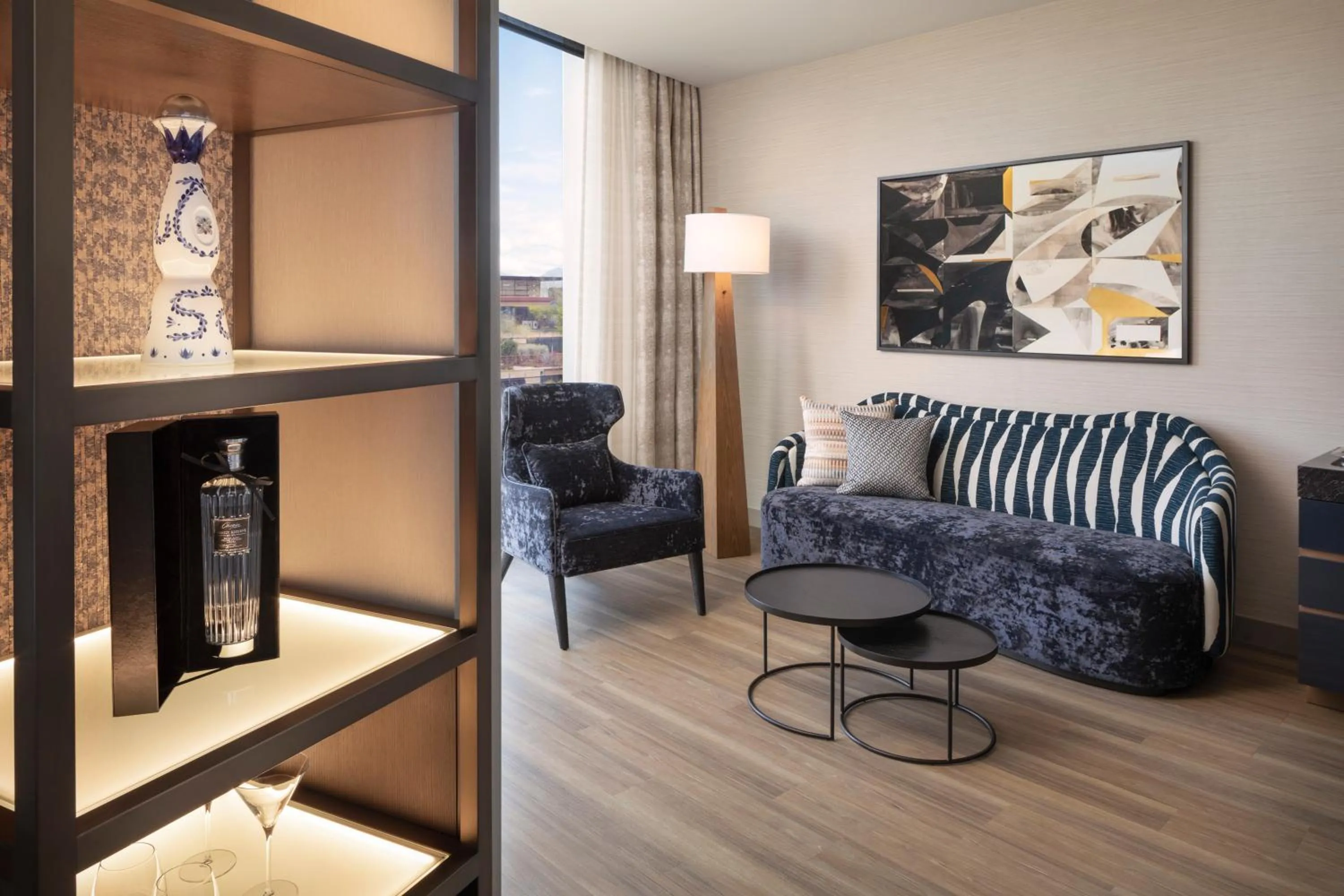 Living room in Caesars Republic Scottsdale, a Hilton Hotel