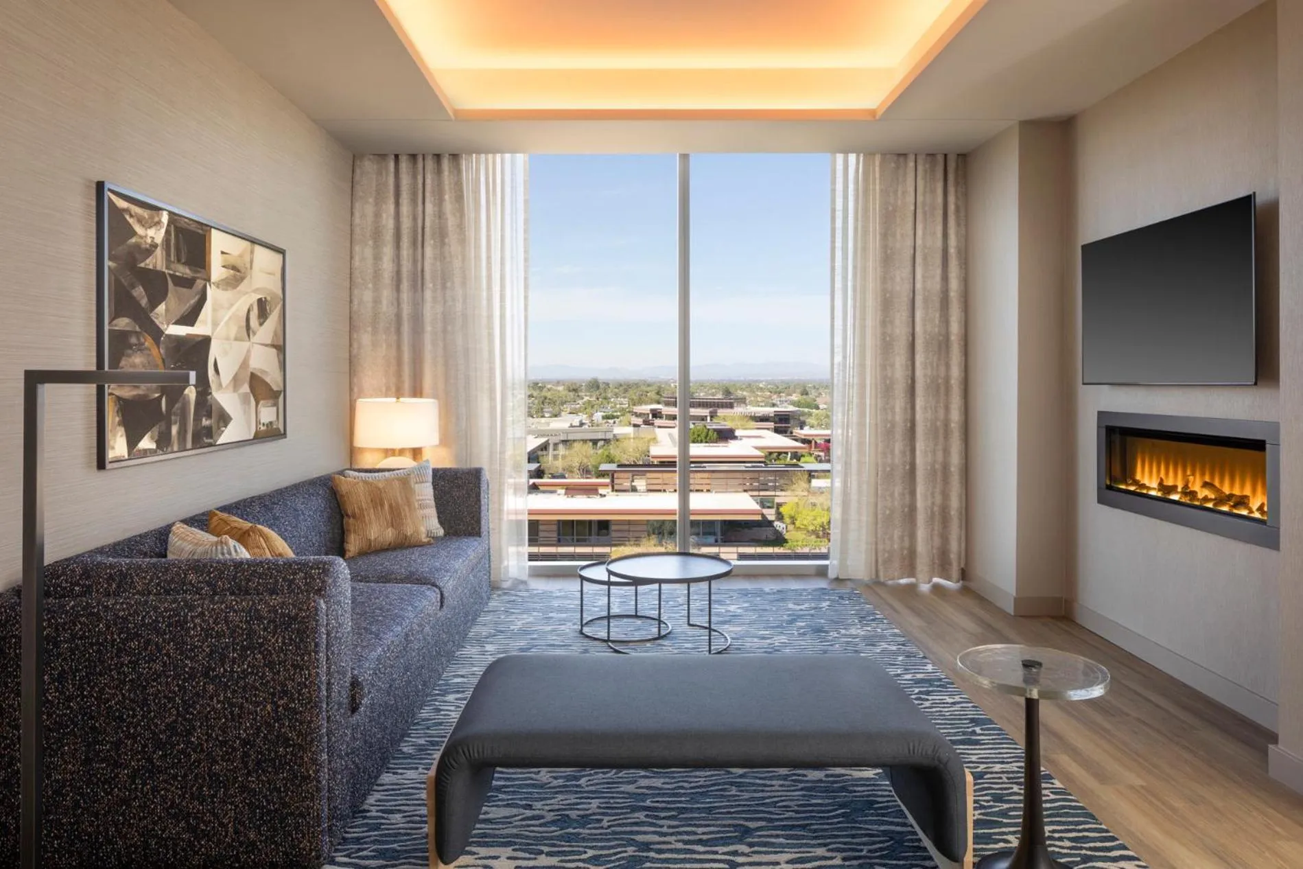 Living room in Caesars Republic Scottsdale, a Hilton Hotel