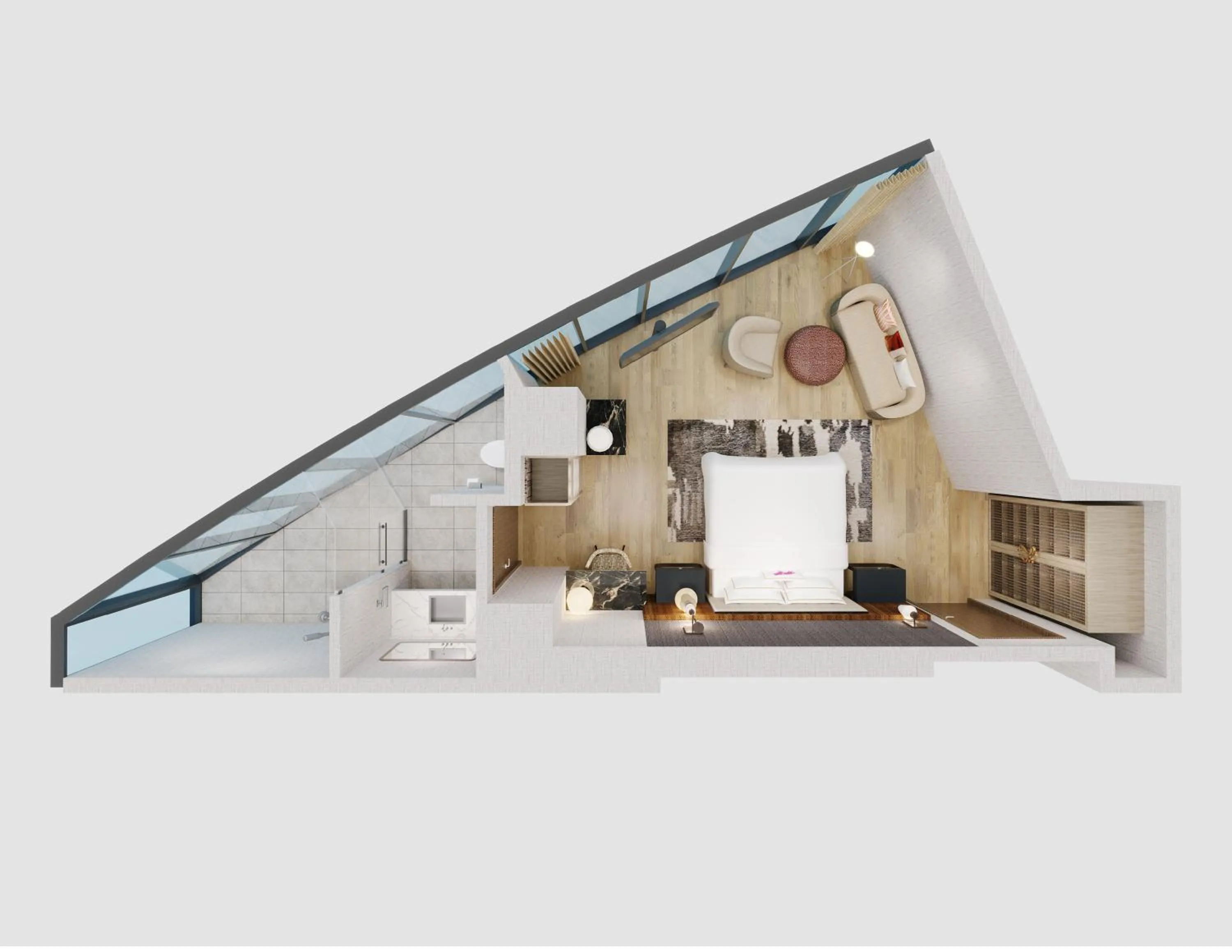 Floor plan in Caesars Republic Scottsdale, a Hilton Hotel