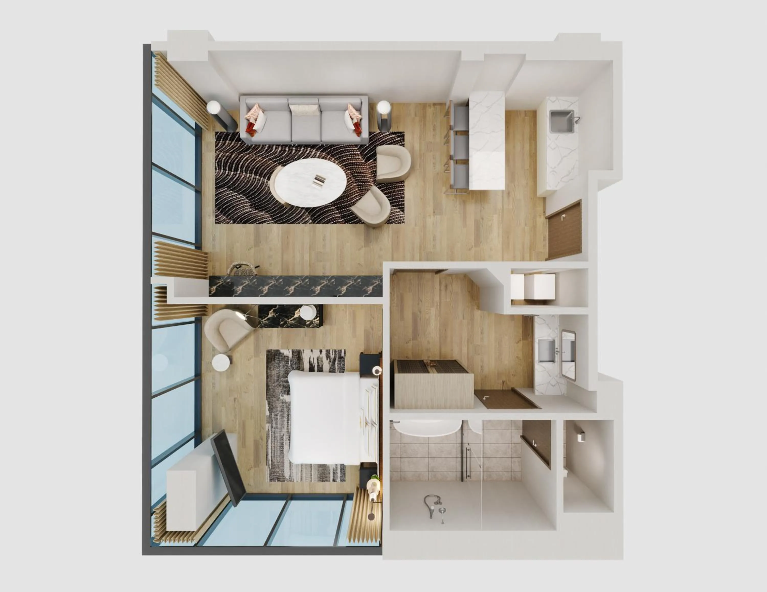 Floor plan in Caesars Republic Scottsdale, a Hilton Hotel