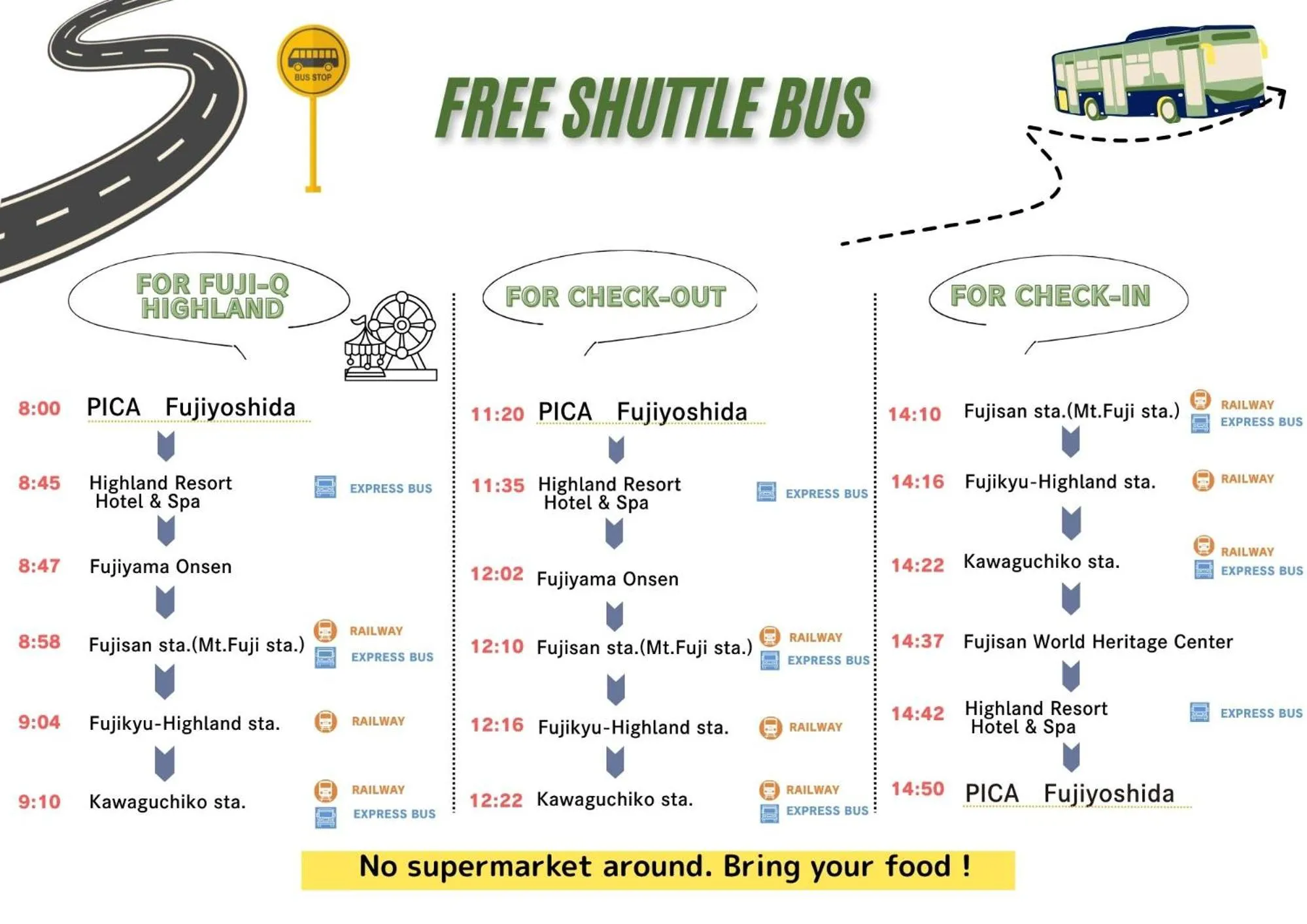 shuttle in PICA Fujiyoshida