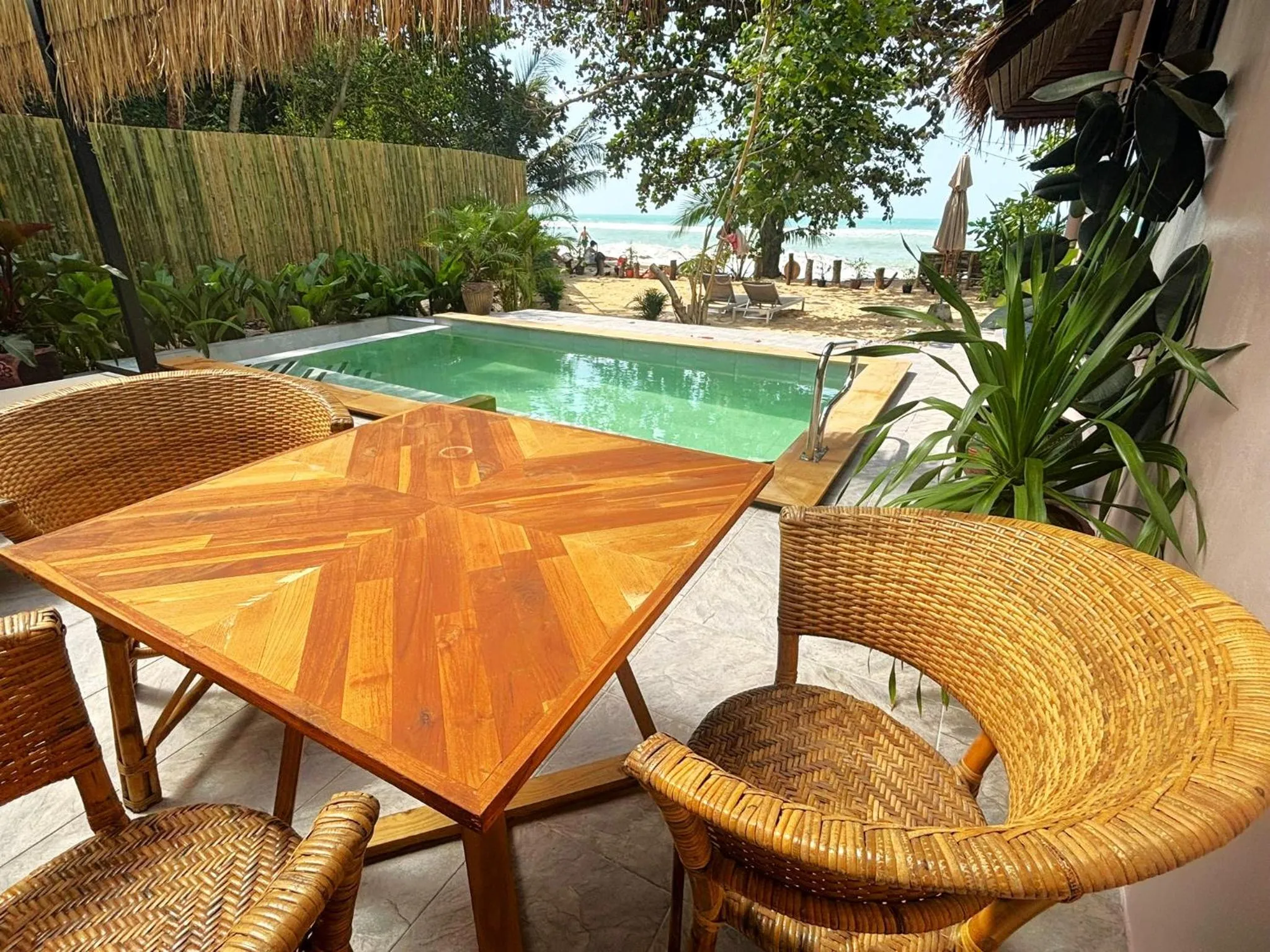 Pool view in Secret Beach Bungalows