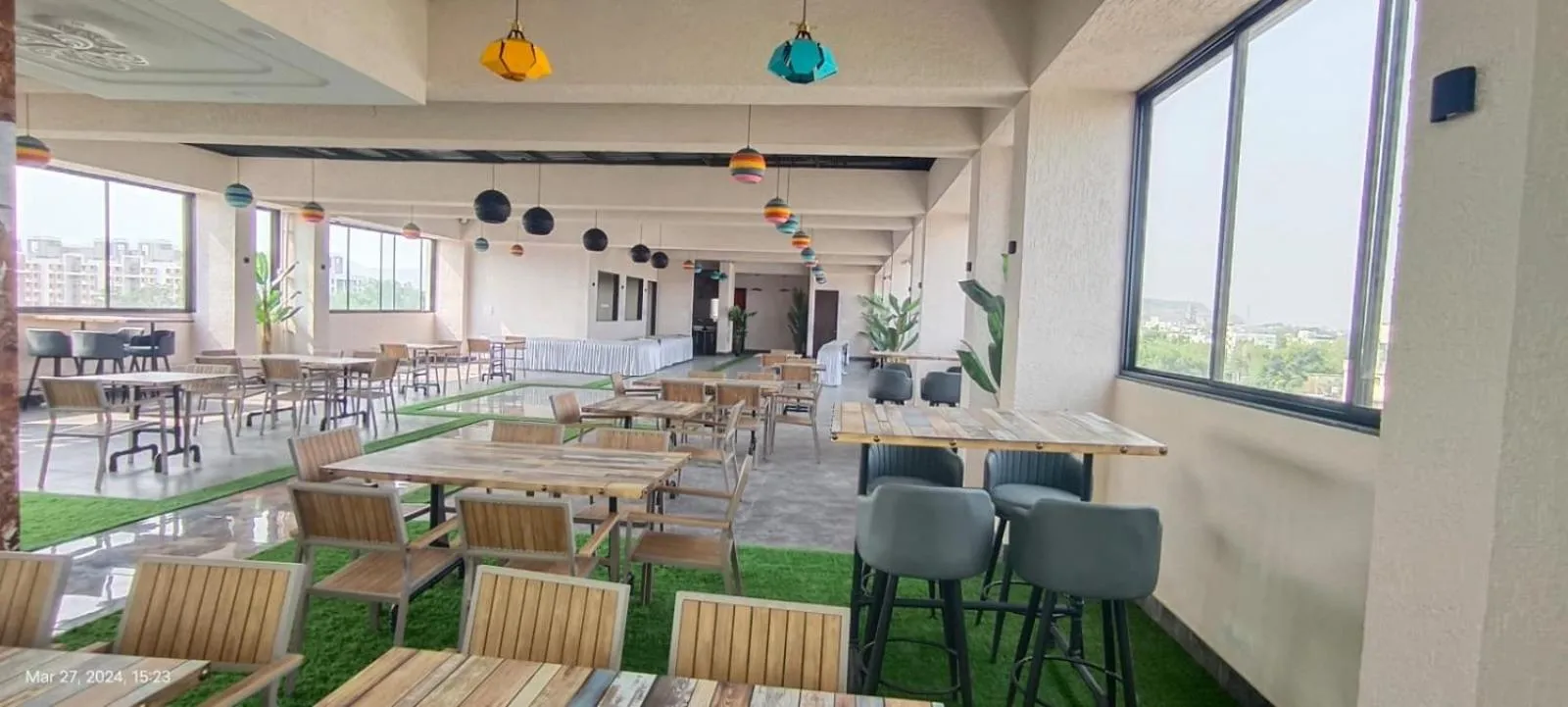 Seating area in Krishna Inn