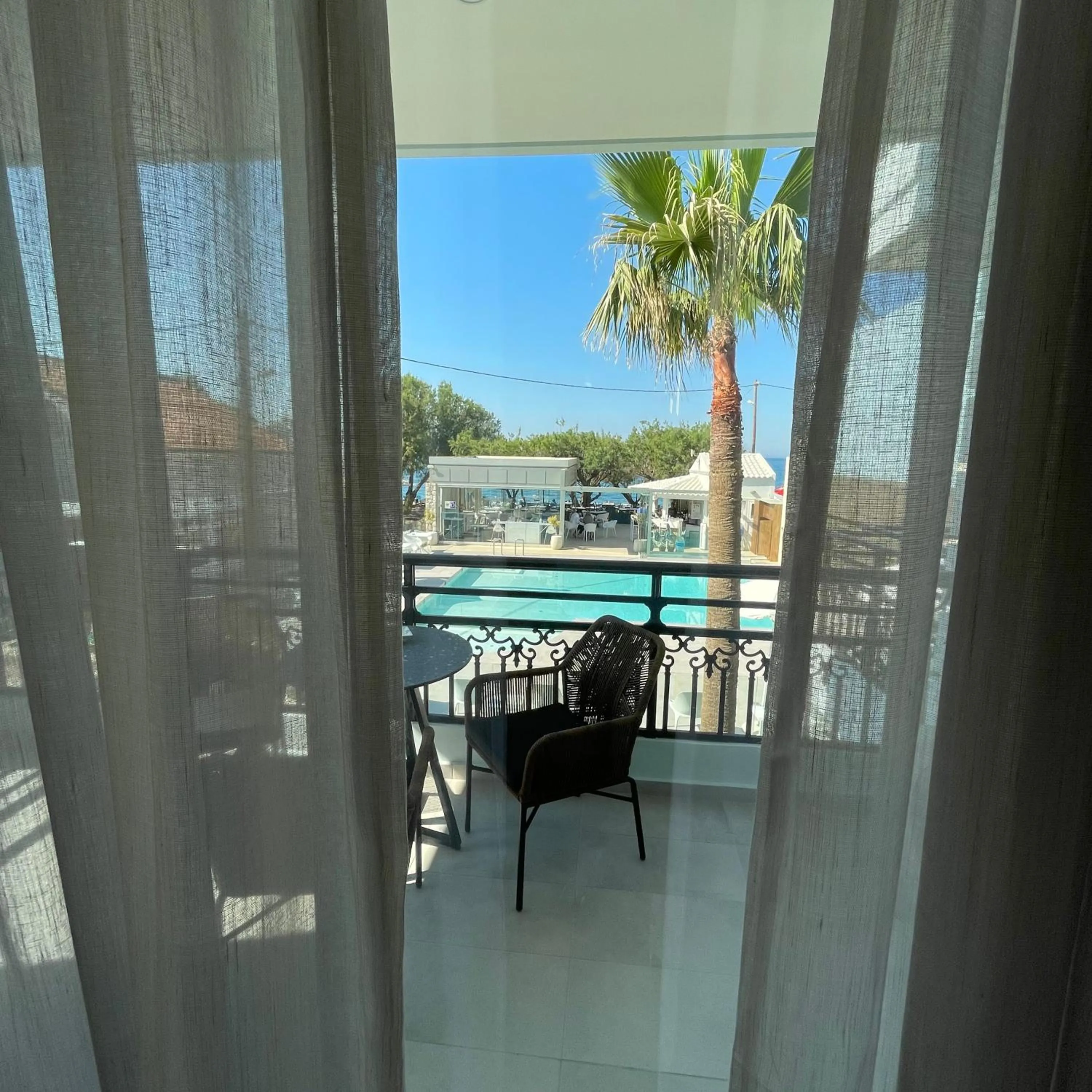 Balcony/Terrace in Alkionides Seaside Hotel