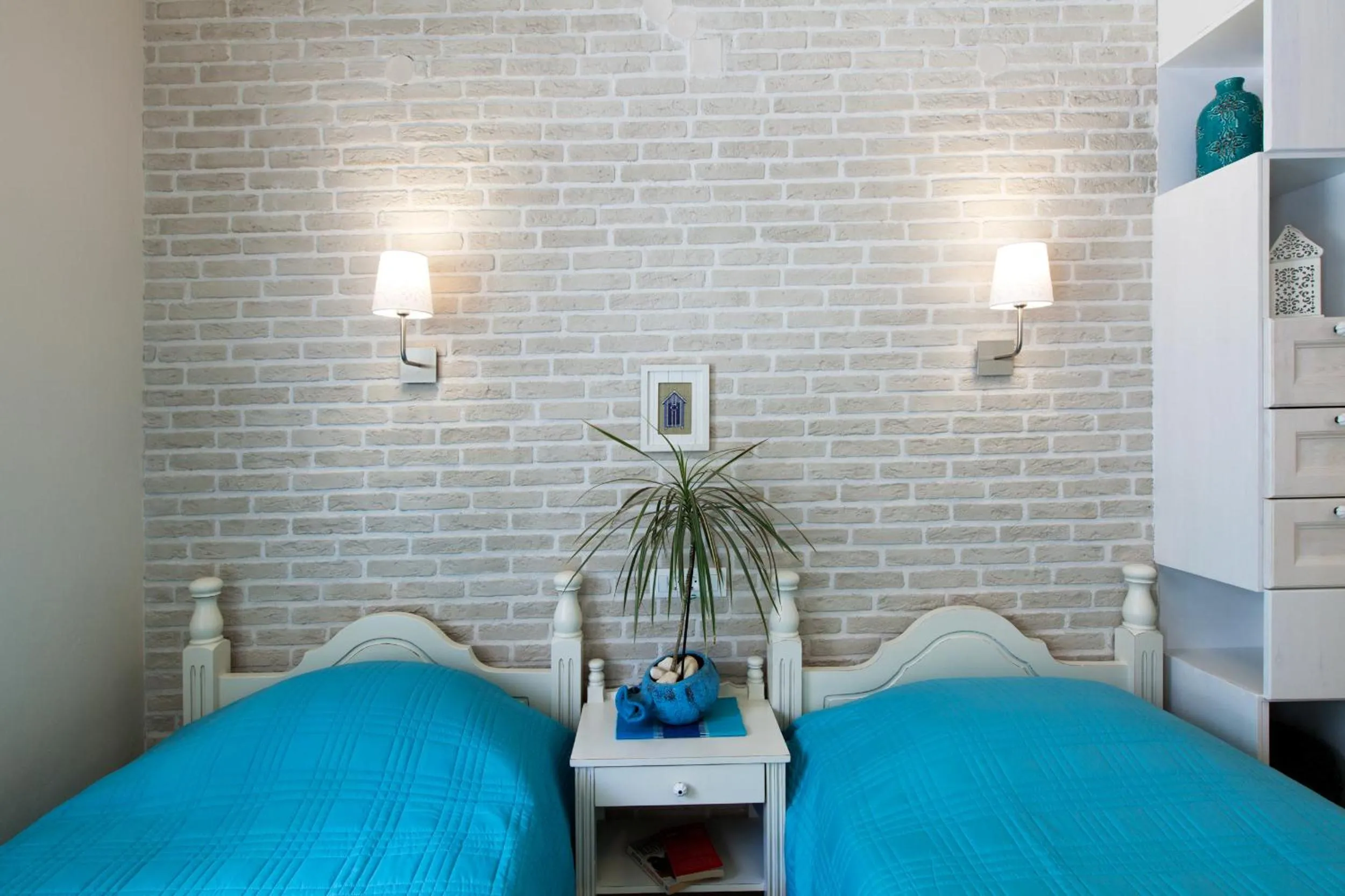 Bed in Alkionides Seaside Hotel