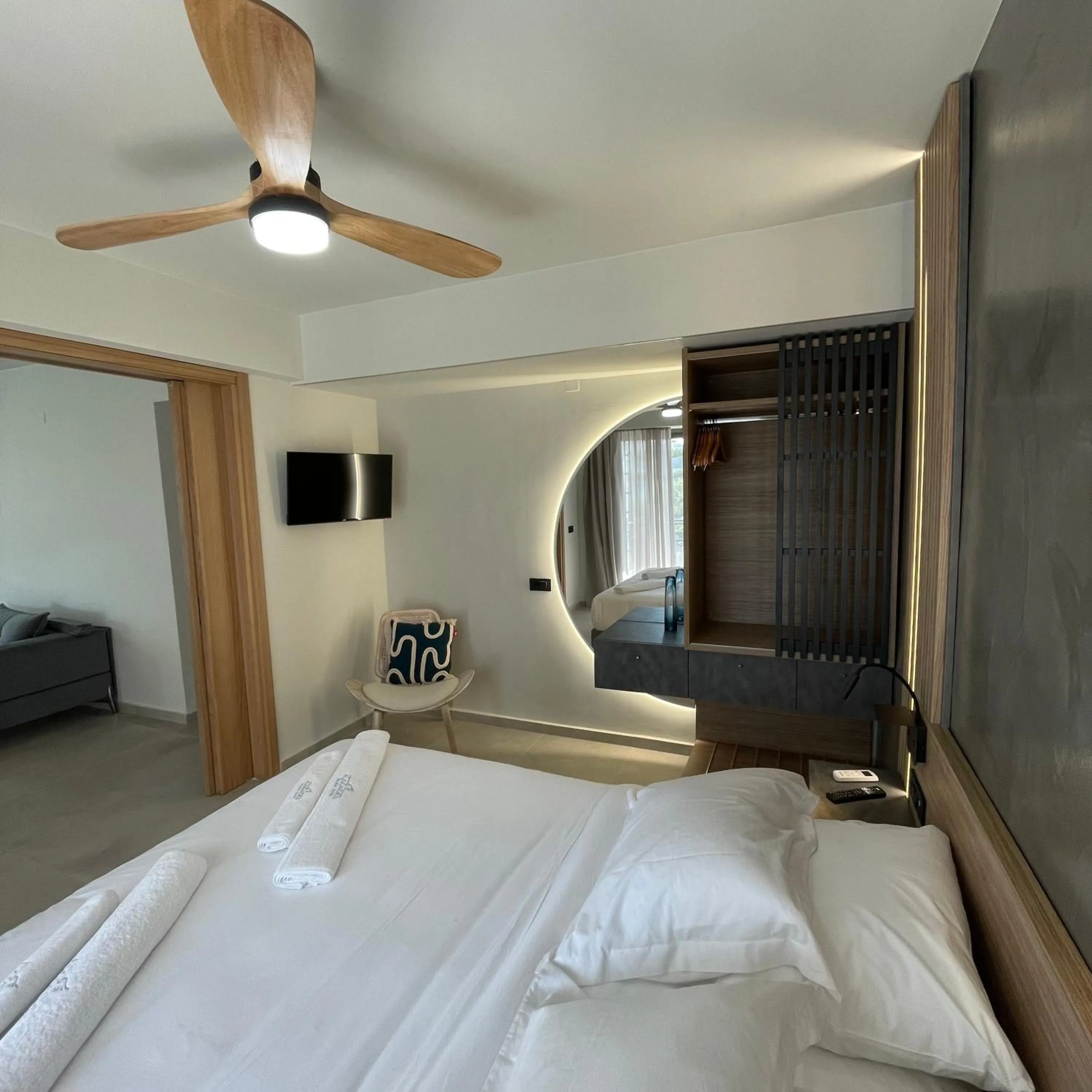 Bed in Alkionides Seaside Hotel