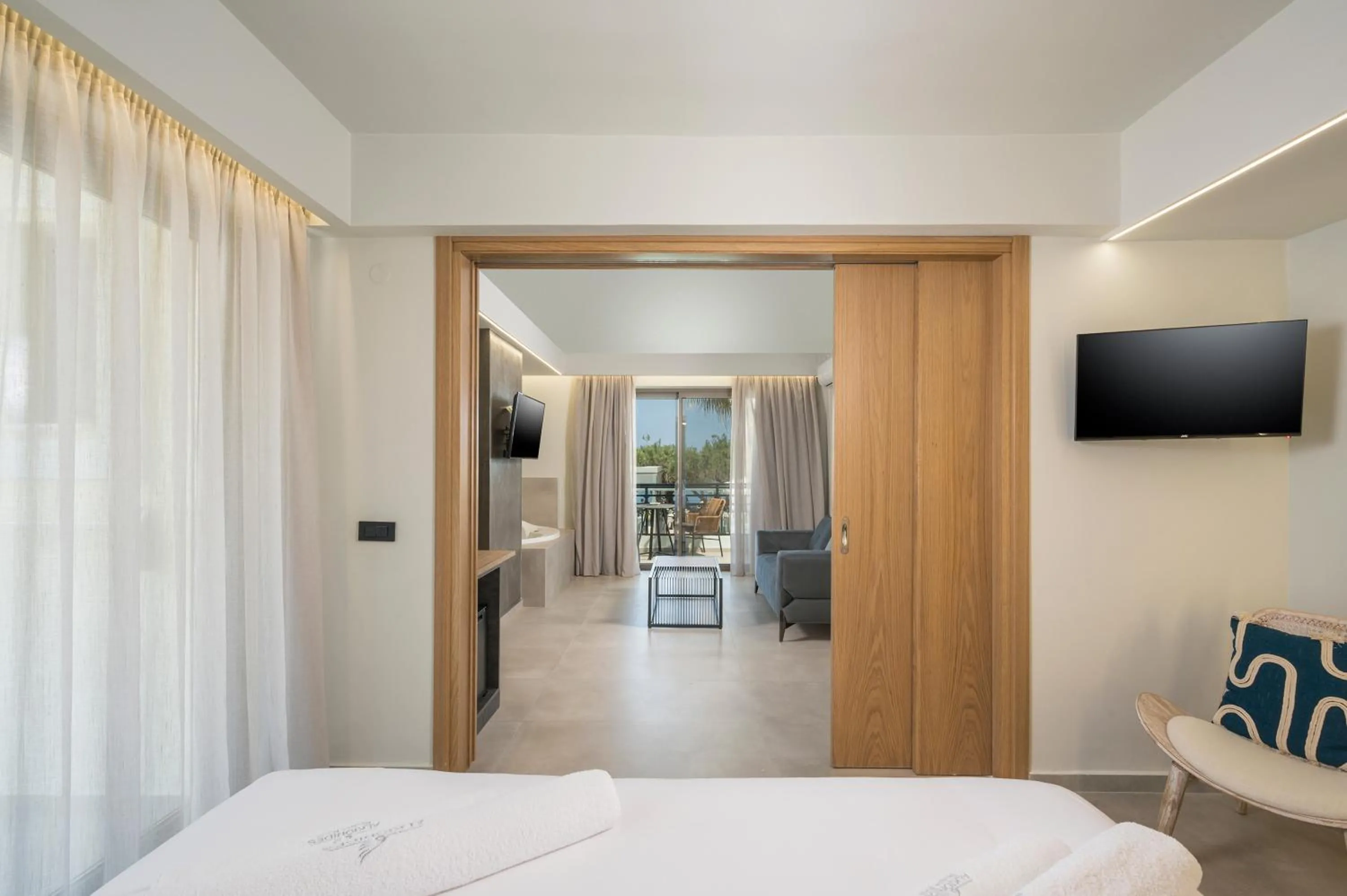 Photo of the whole room, Bed in Alkionides Seaside Hotel
