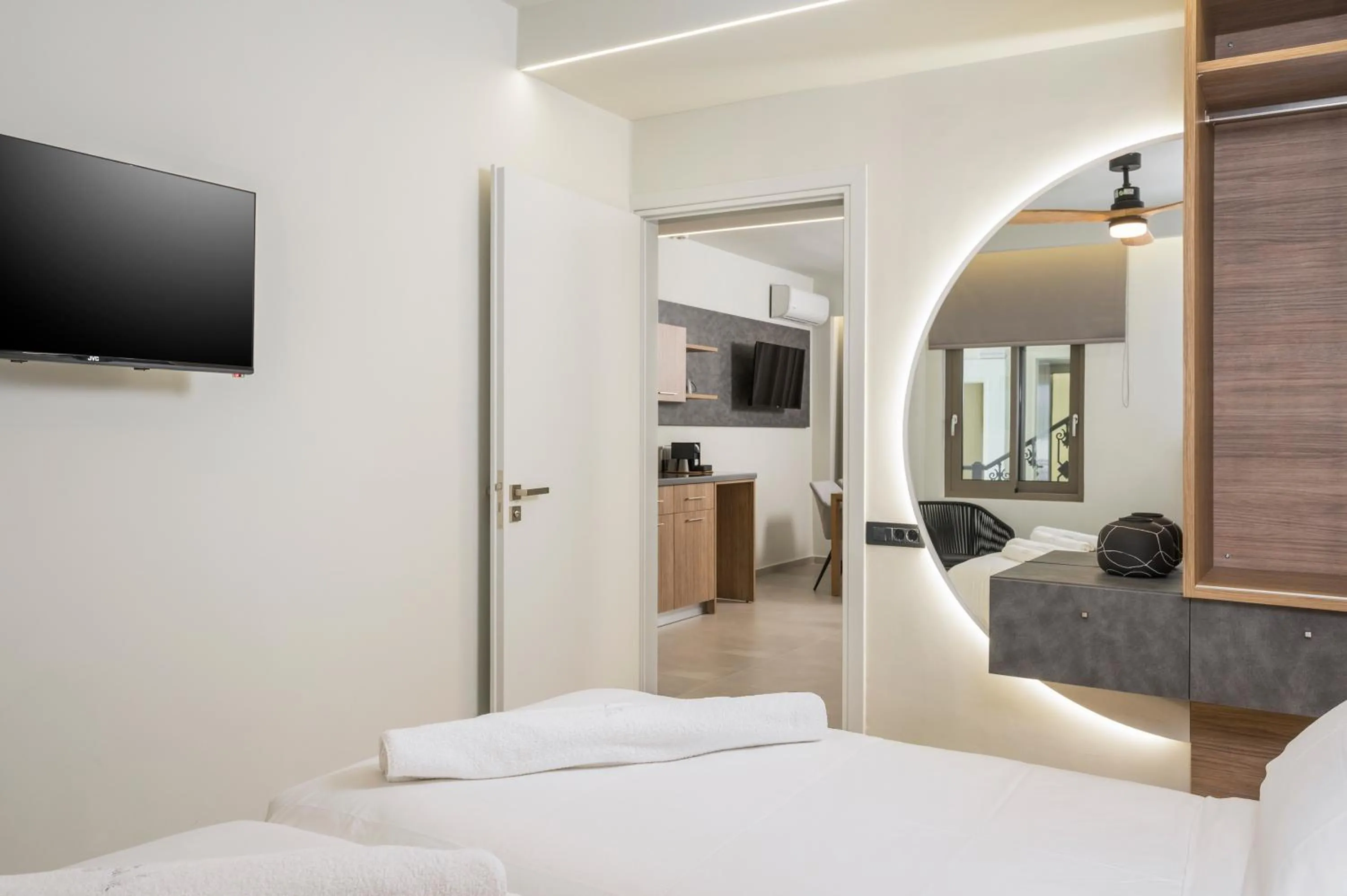 Photo of the whole room, Bed in Alkionides Seaside Hotel
