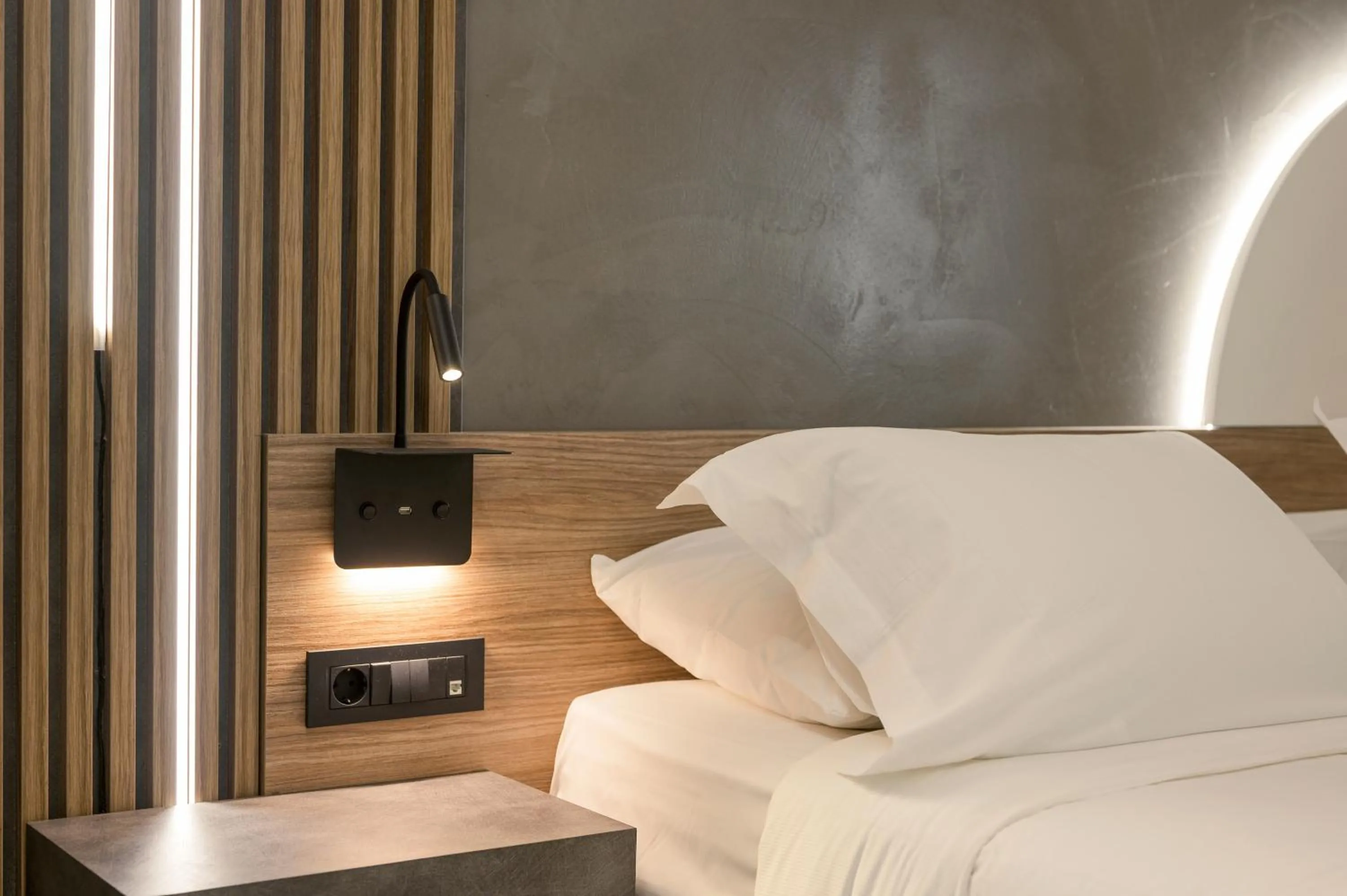 Bed in Alkionides Seaside Hotel