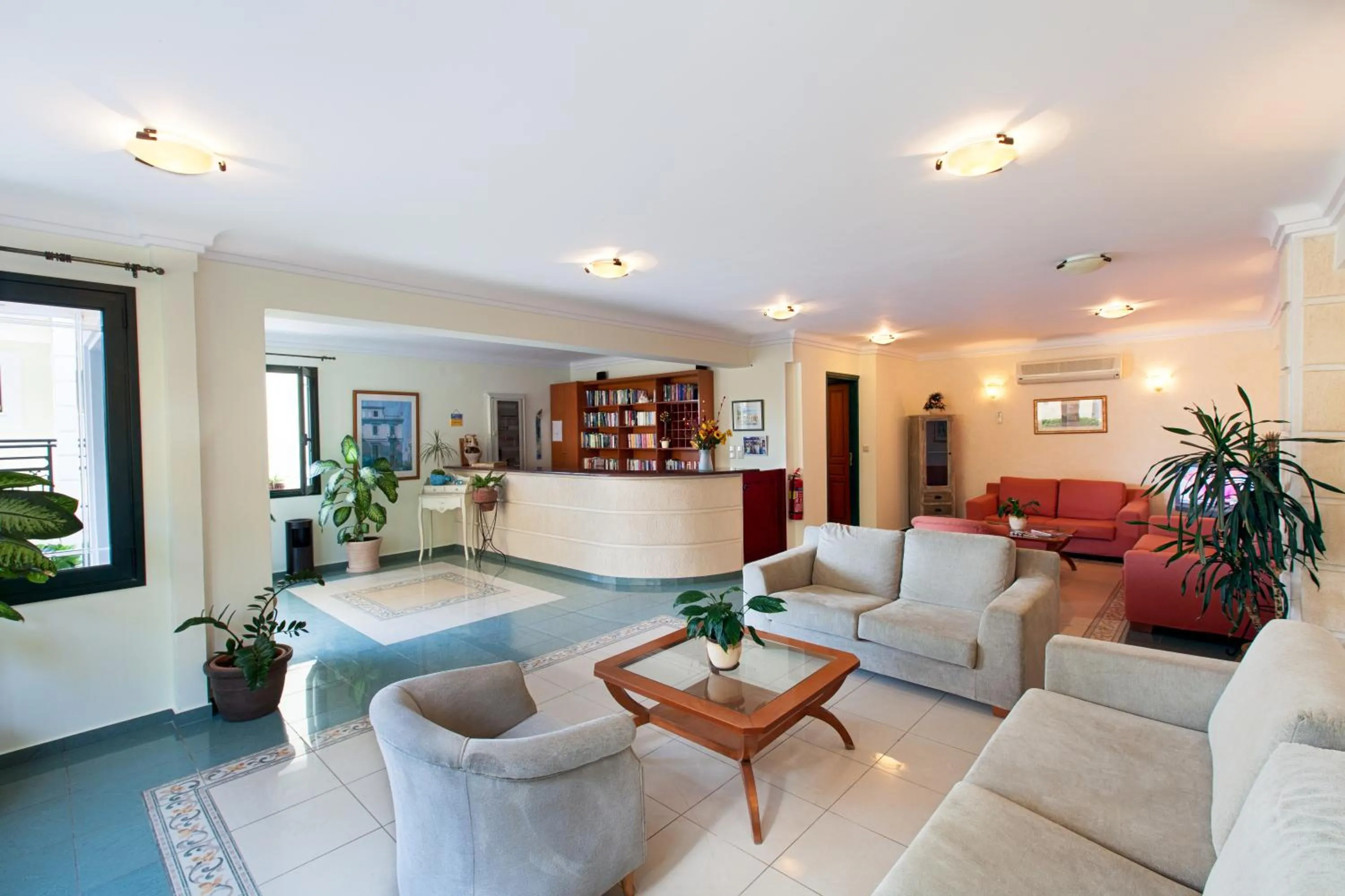 Lobby or reception in Alkionides Seaside Hotel