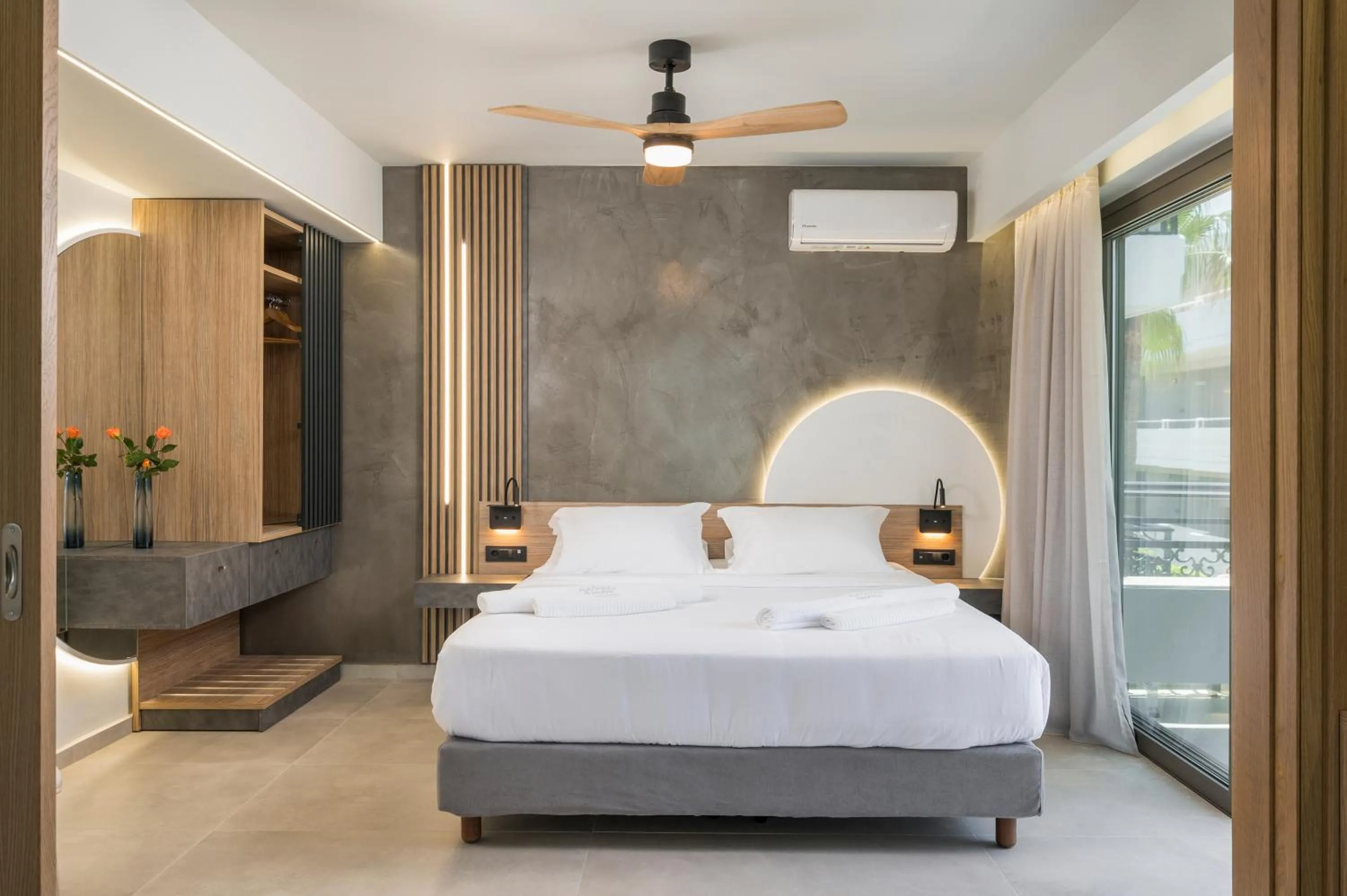 Bed in Alkionides Seaside Hotel