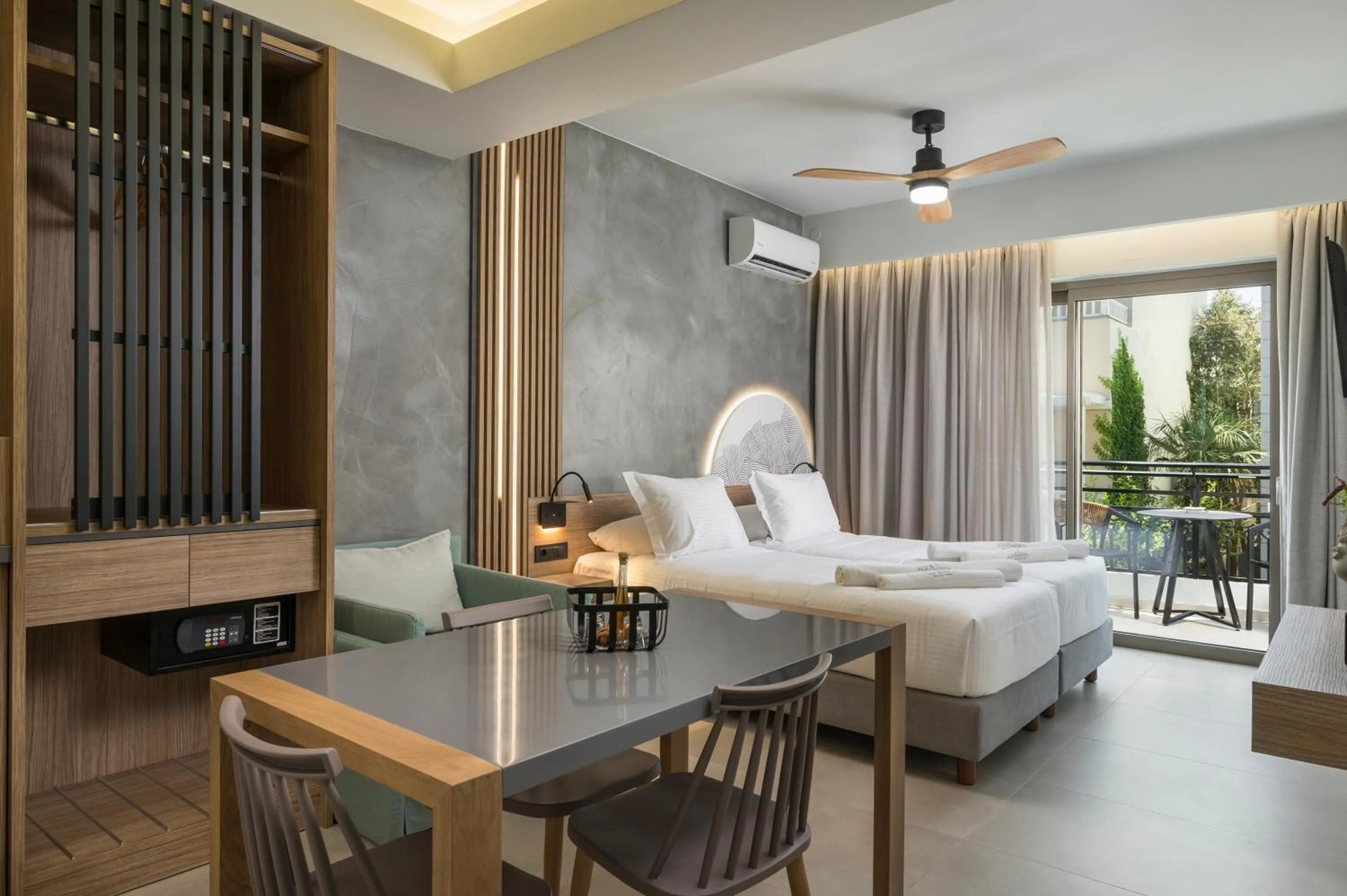 View (from property/room), Bed in Alkionides Seaside Hotel