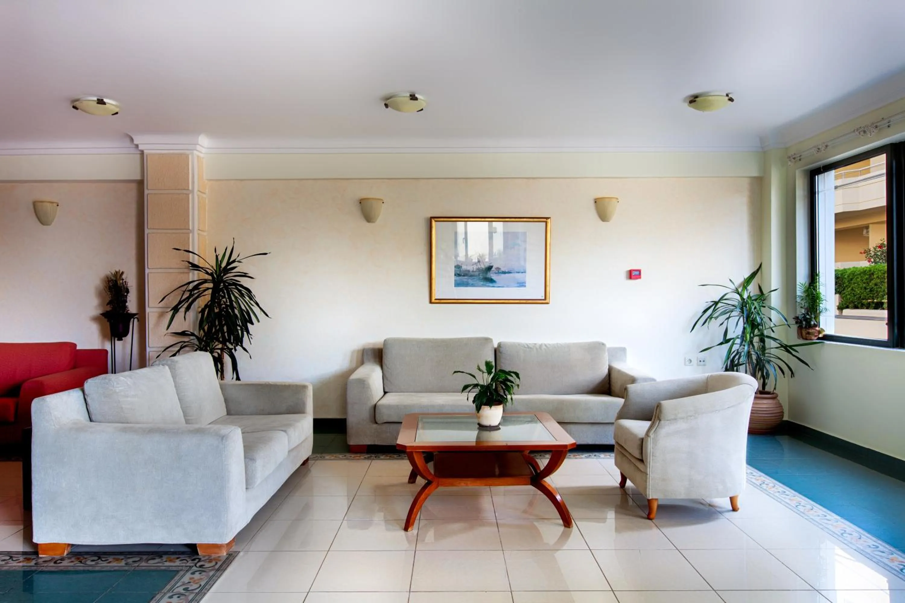 Lobby or reception in Alkionides Seaside Hotel