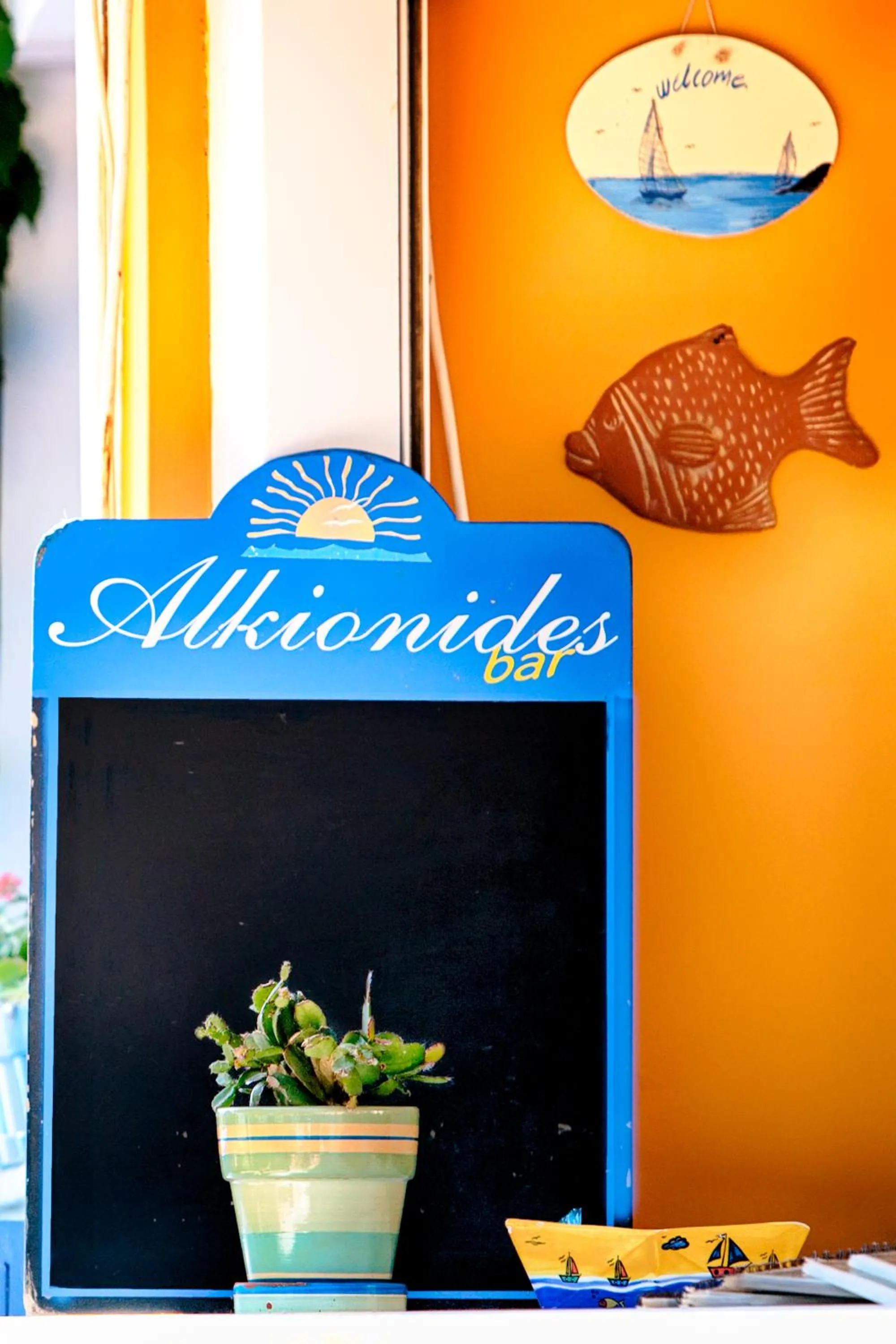 Decorative detail in Alkionides Seaside Hotel