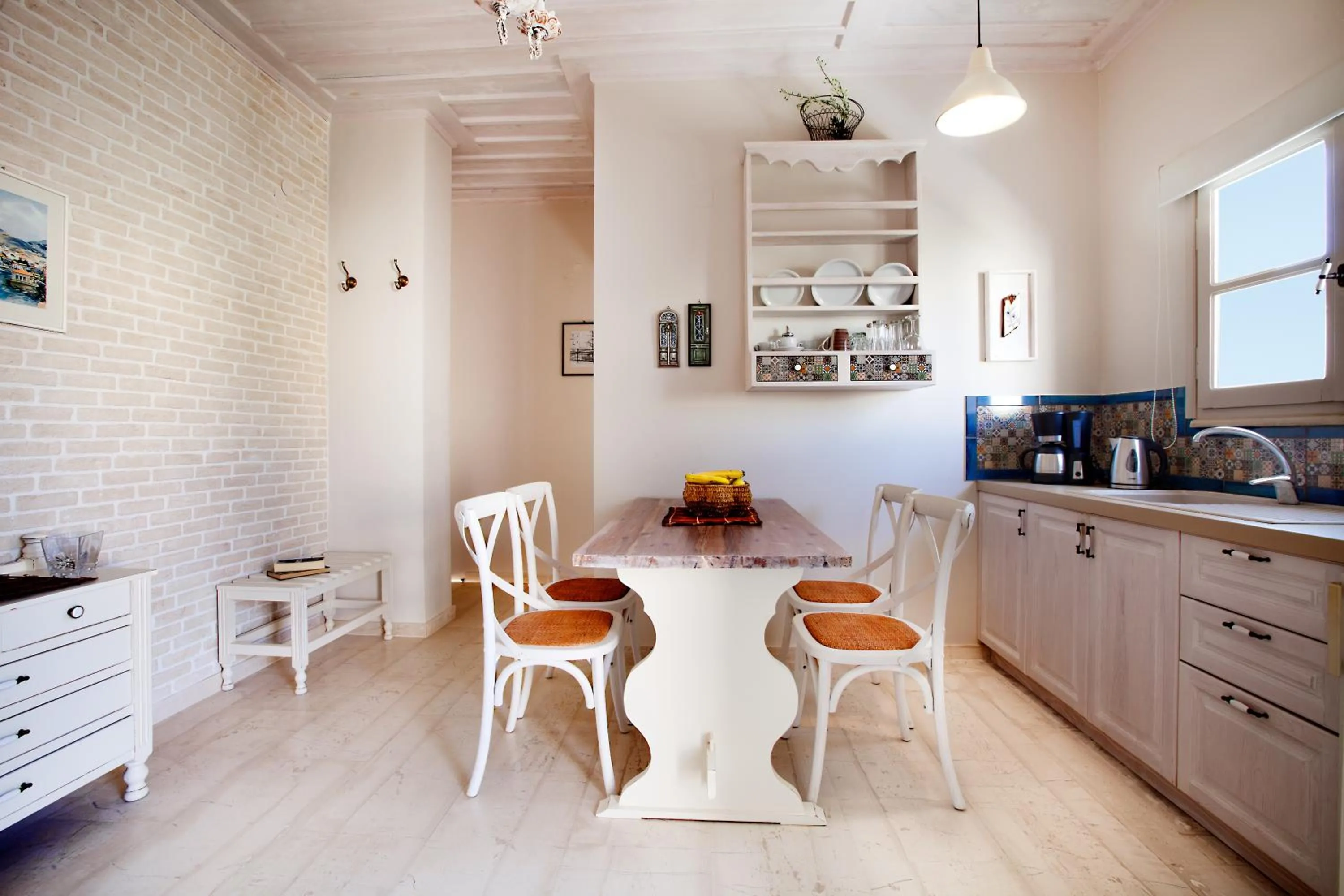 Kitchen or kitchenette in Alkionides Seaside Hotel