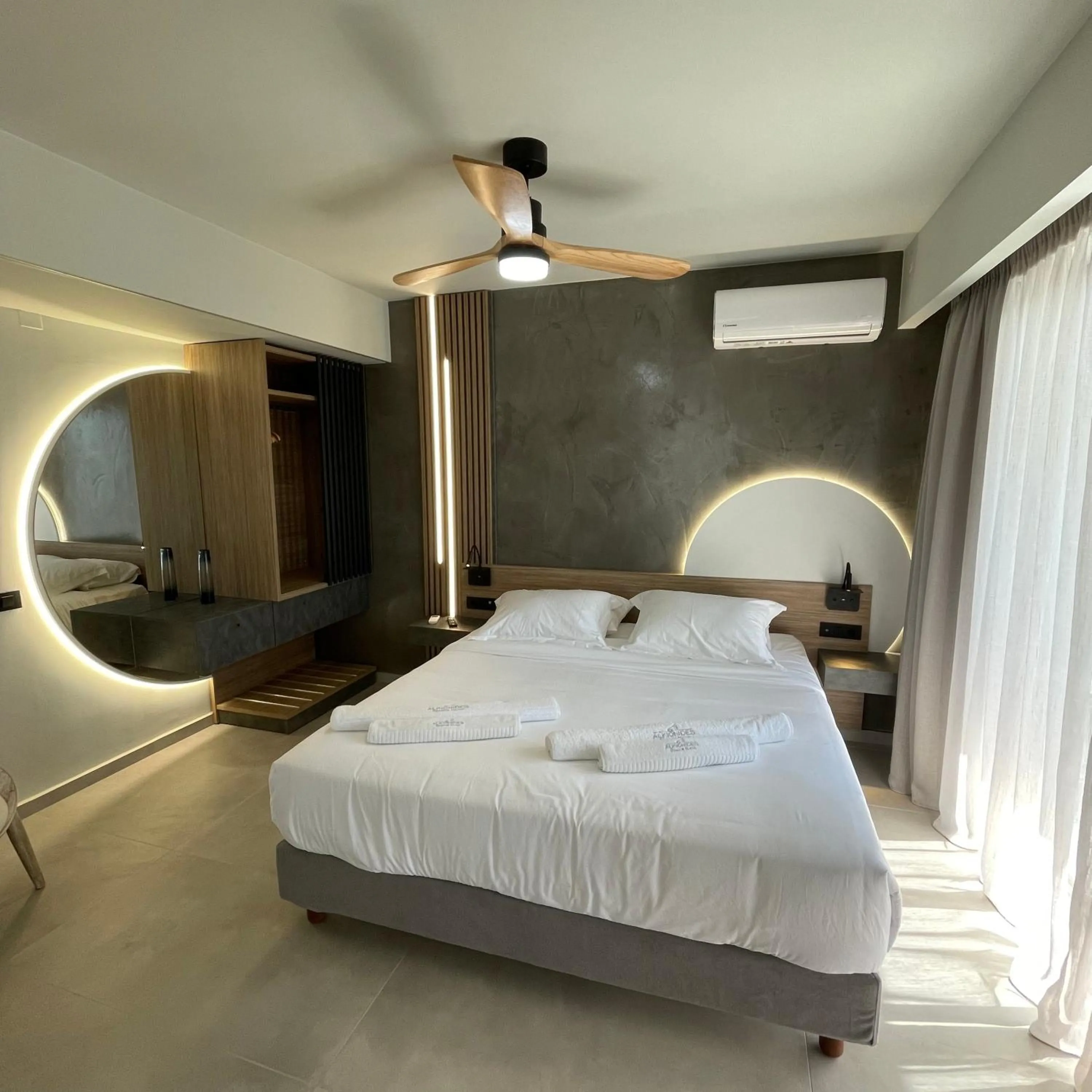 Bed in Alkionides Seaside Hotel