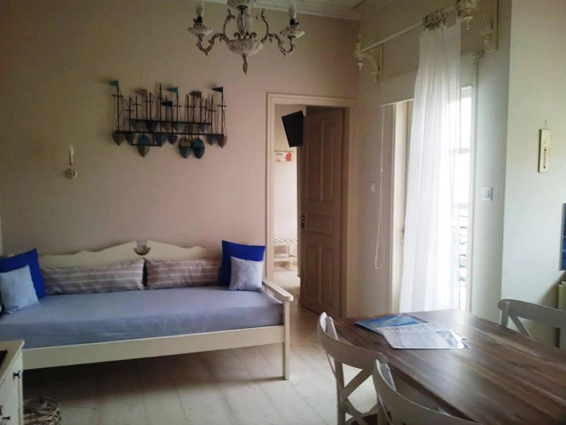 Living room, Bed in Alkionides Seaside Hotel