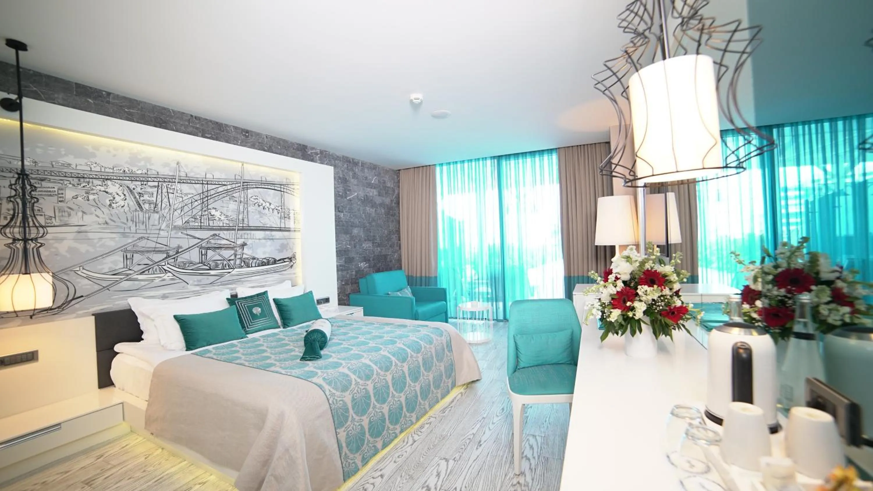 Bed in Sueno Hotels Deluxe Belek