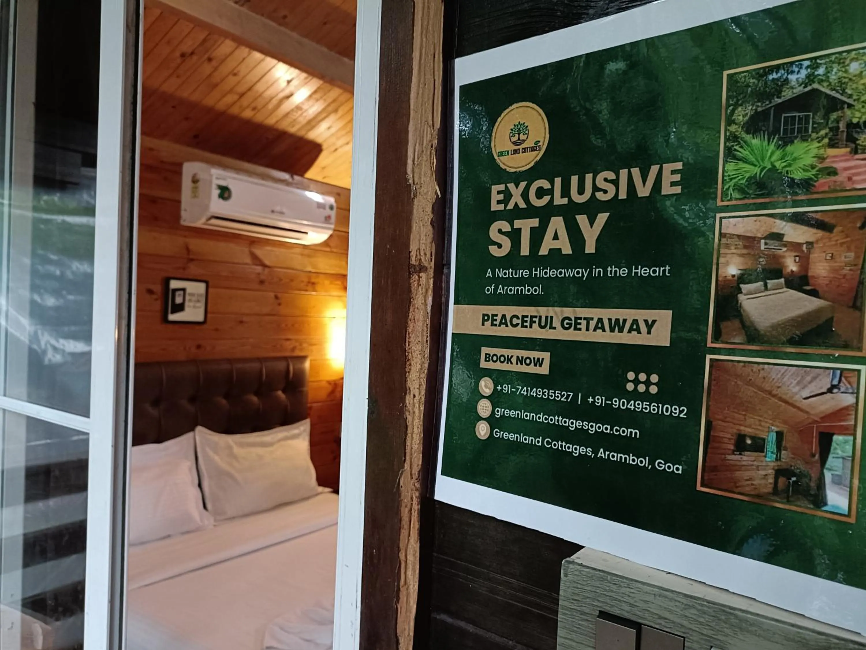 Bed in Greenland Cottage's Arambol