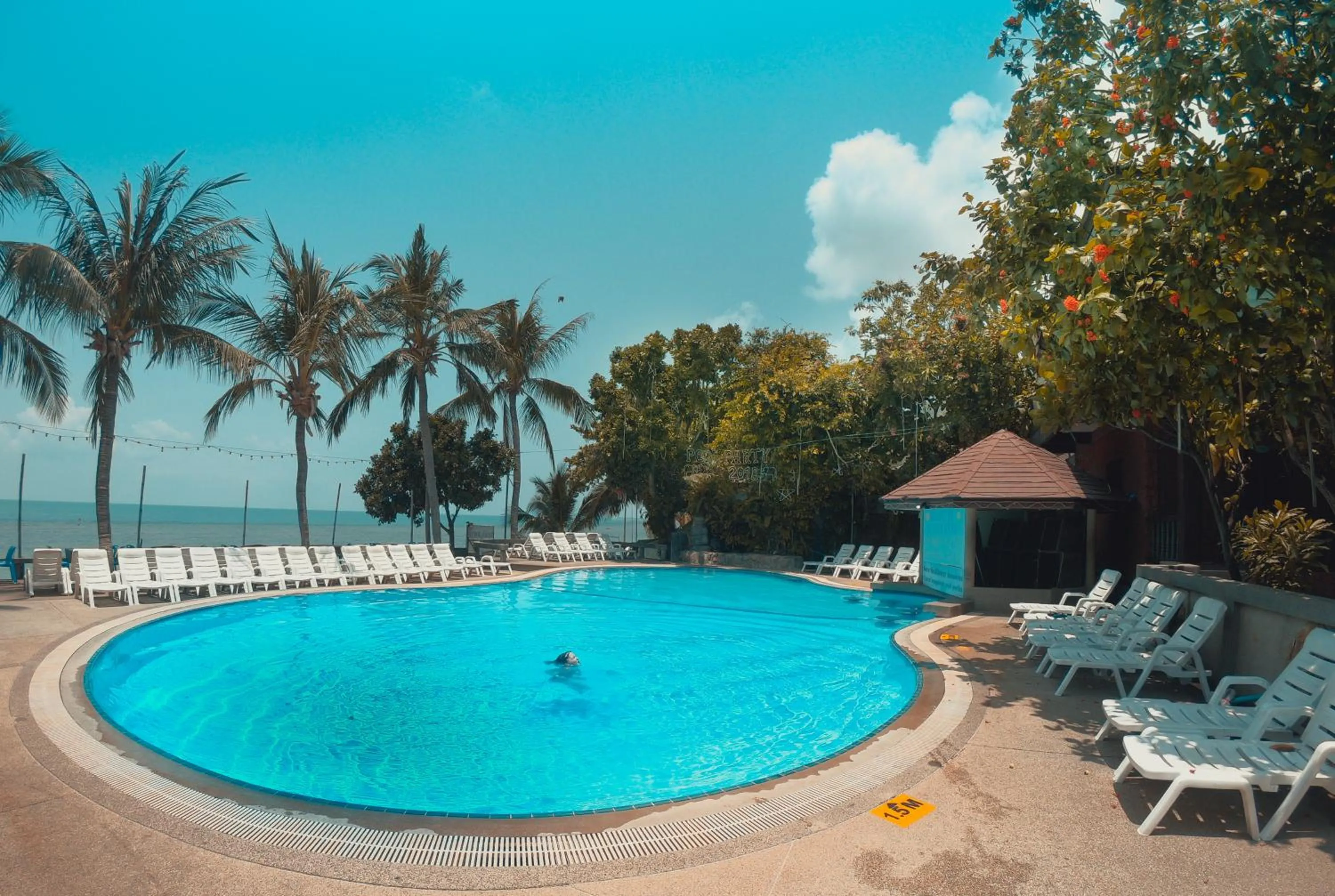 Pool view in Coral Bungalows