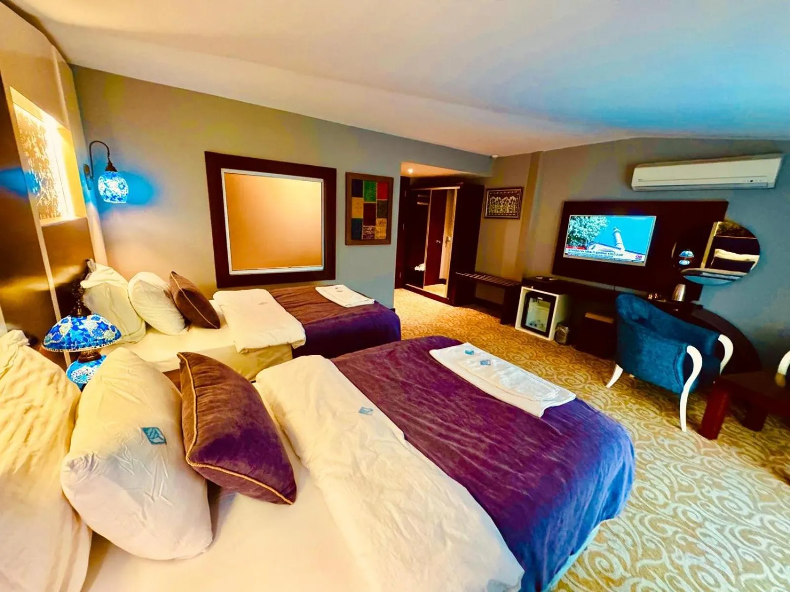 Bed in Pamukkale Whiteheaven Suite Hotel