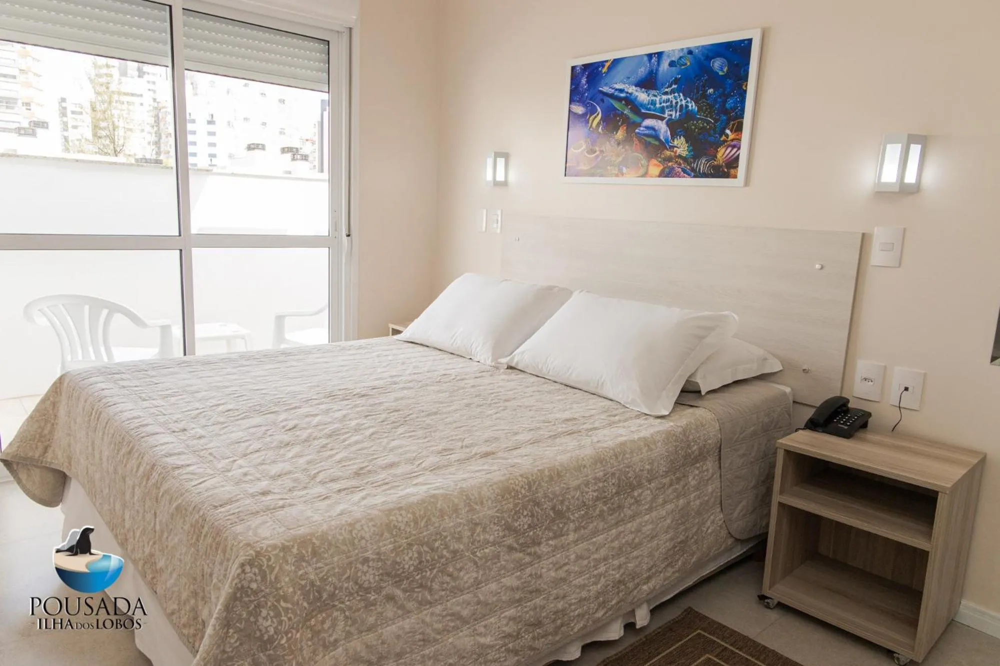 Bed in Pousada Ilha dos Lobos