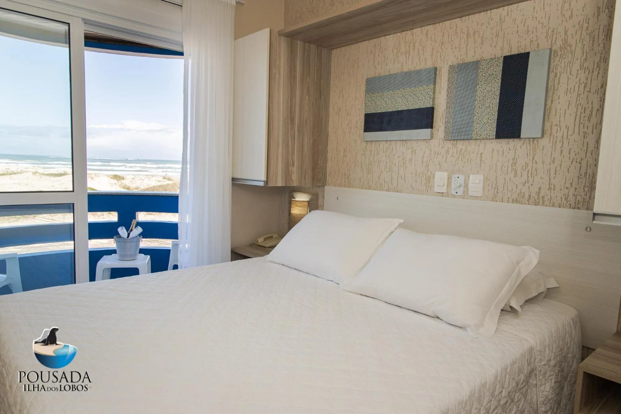 Bed in Pousada Ilha dos Lobos