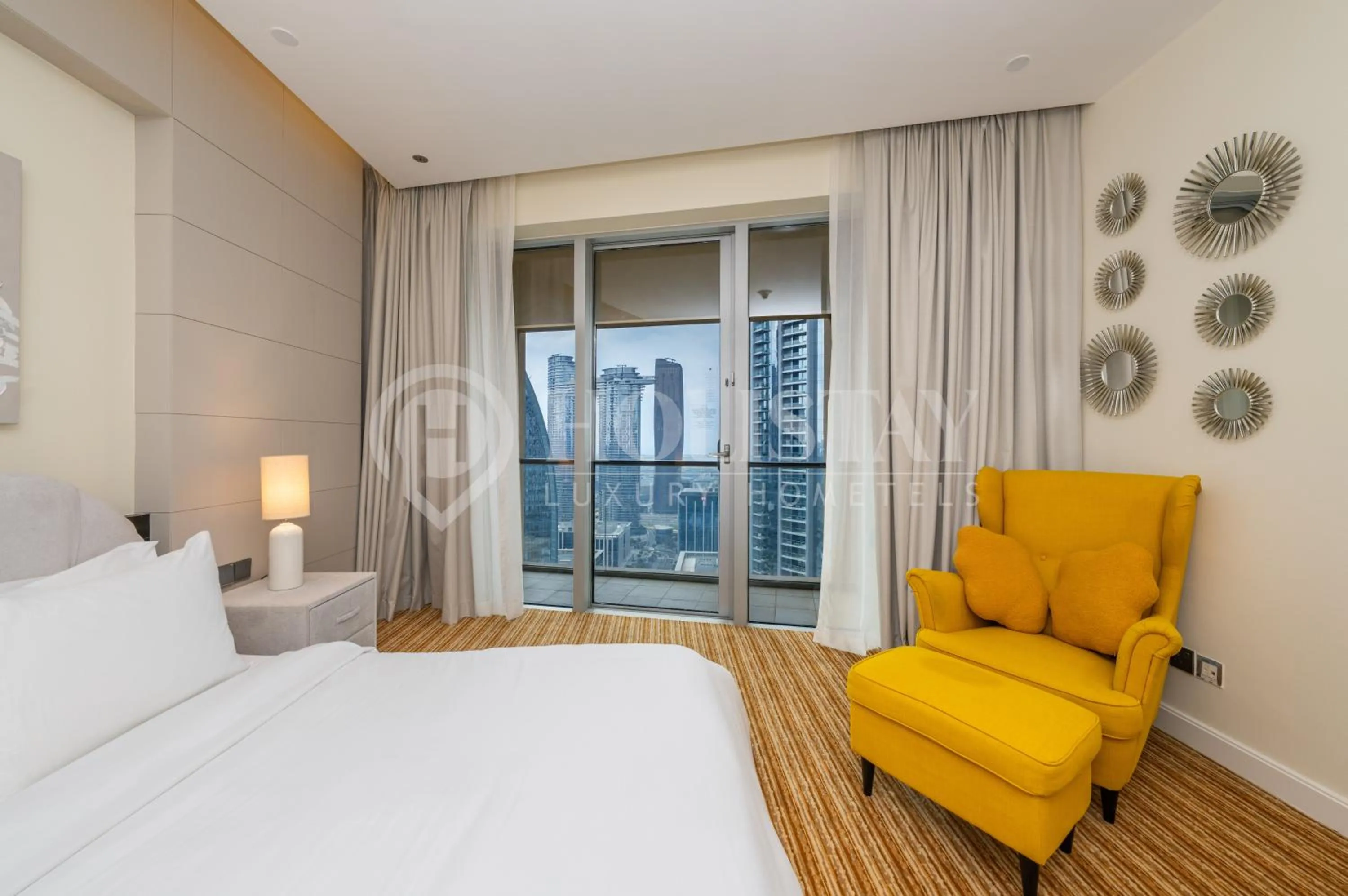 Photo of the whole room, Bed in Holistay Luxury Homes - Burj khalifa view - Direct Access Dubai Mall