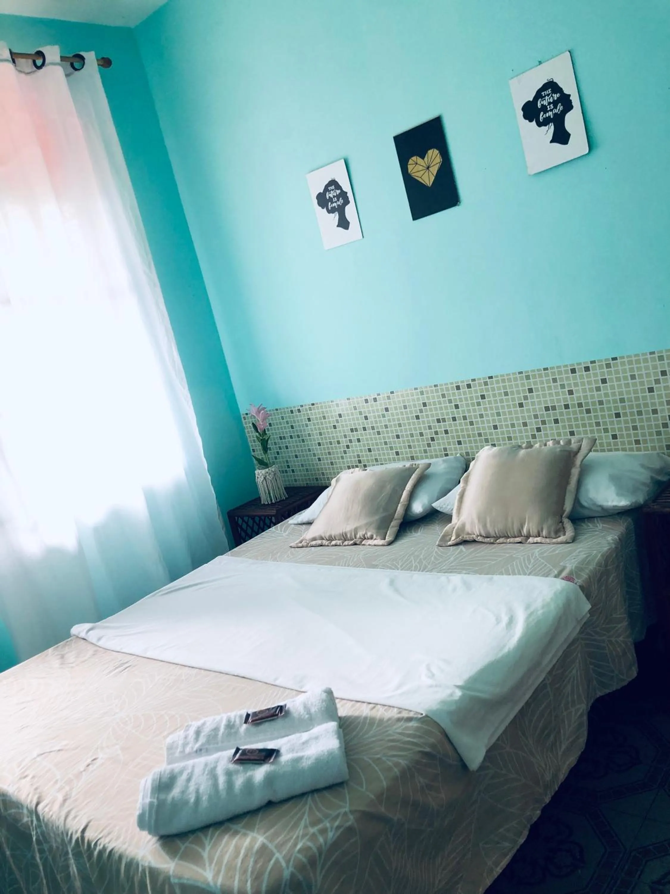 Bed in Pousada Biribiri