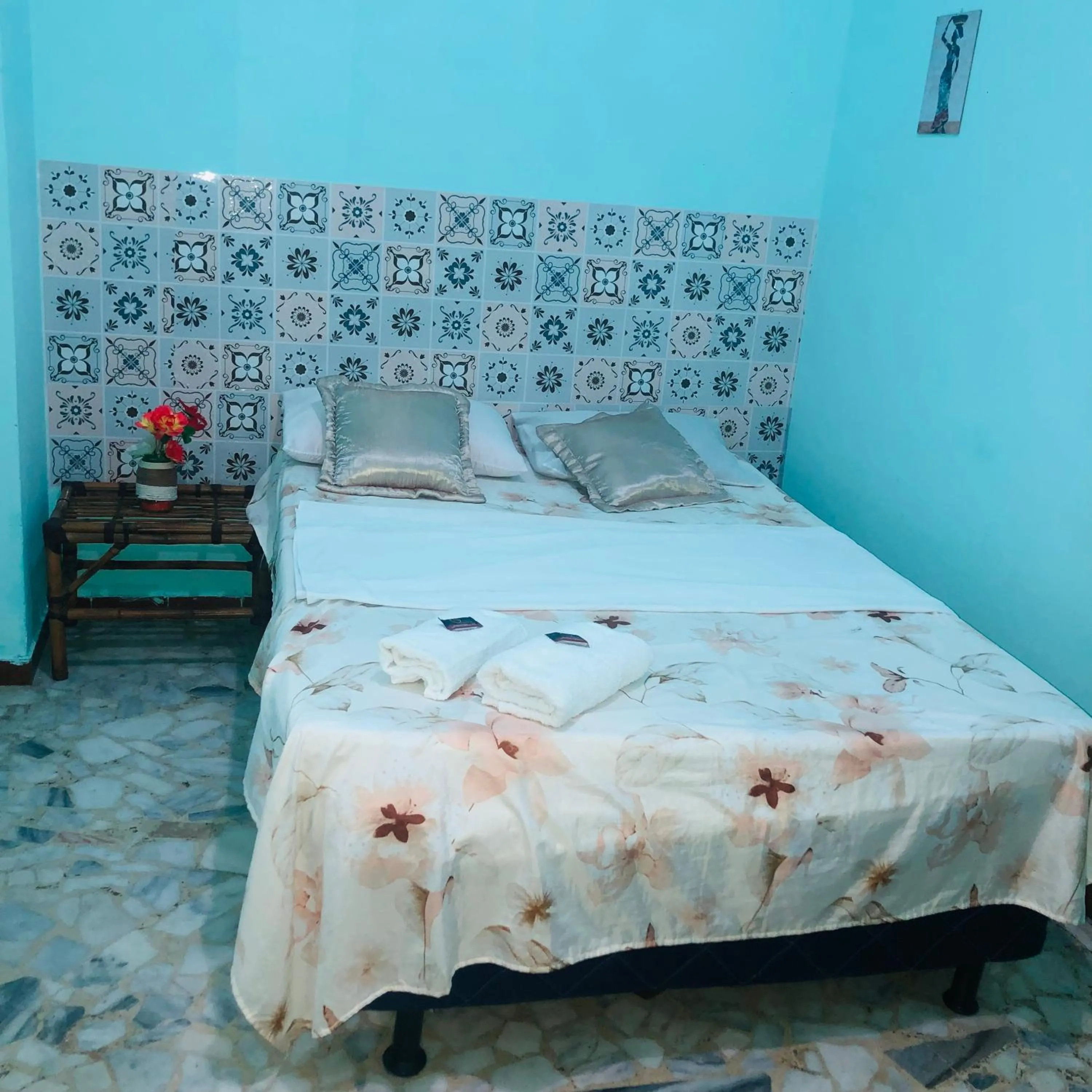Bed in Pousada Biribiri