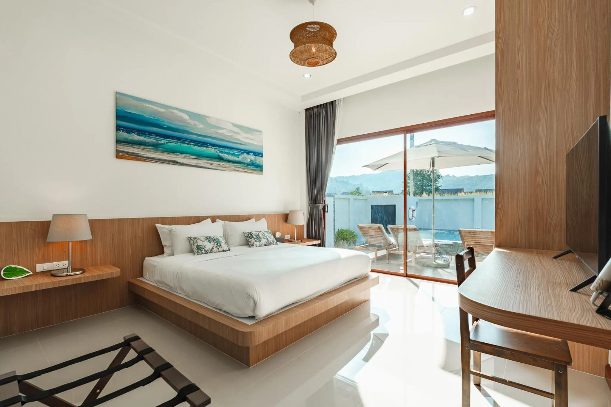 View (from property/room), Bed in Pakbia Pool Villa Aonang Krabi