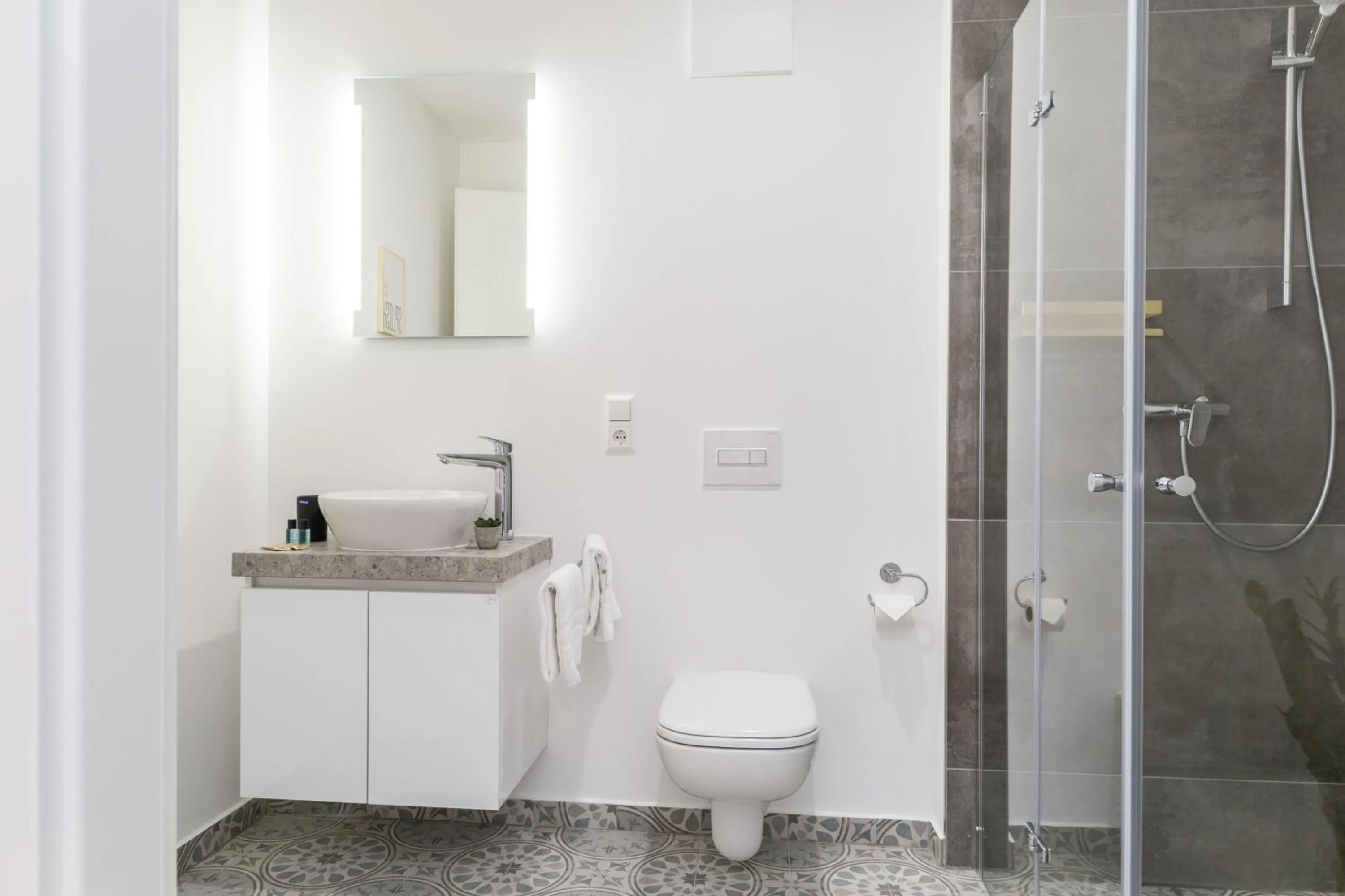 Shower in living TIMELESS - Adler Apartments Sasbachwalden