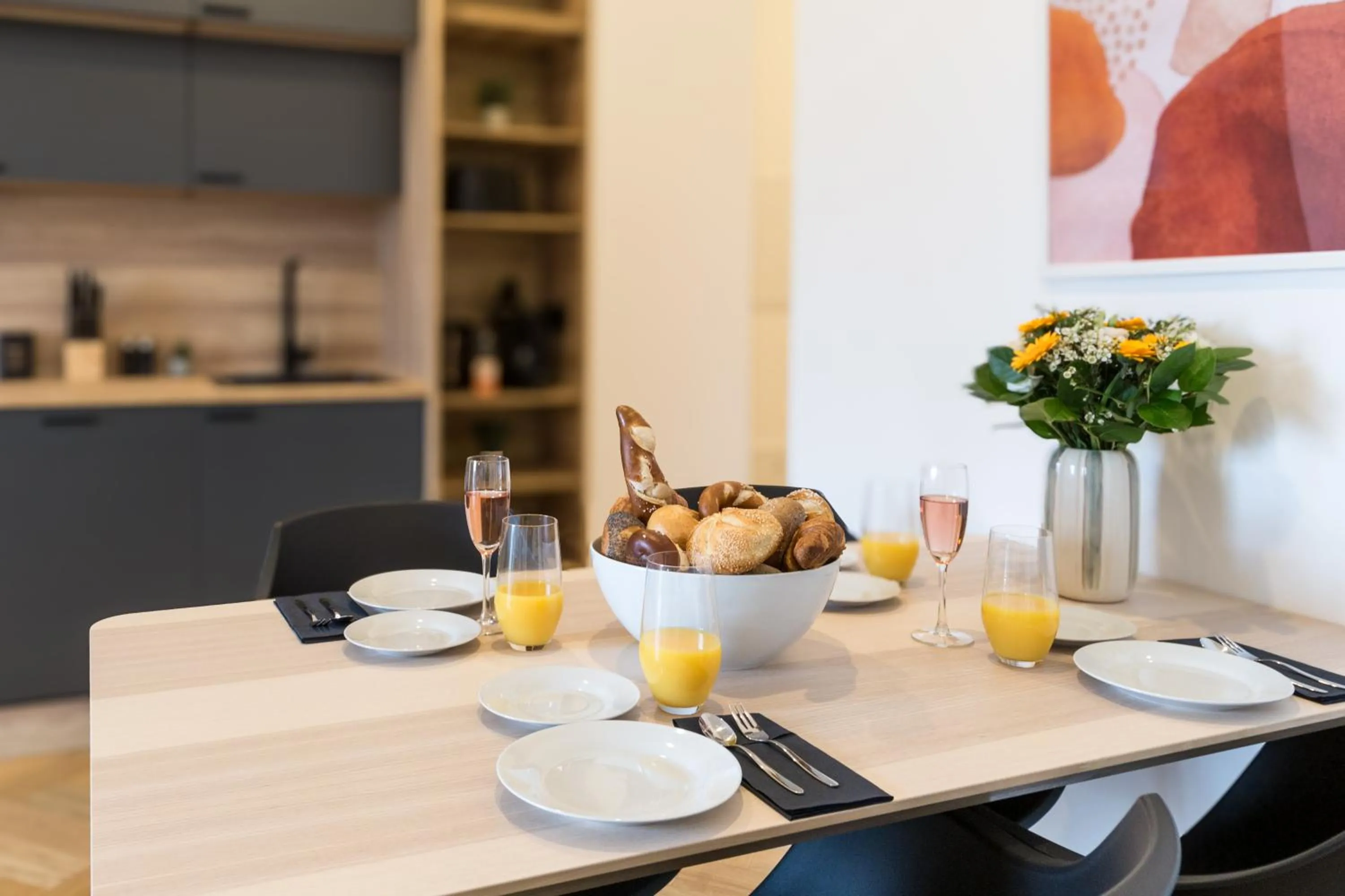 Kitchen or kitchenette in living TIMELESS - Adler Apartments Sasbachwalden