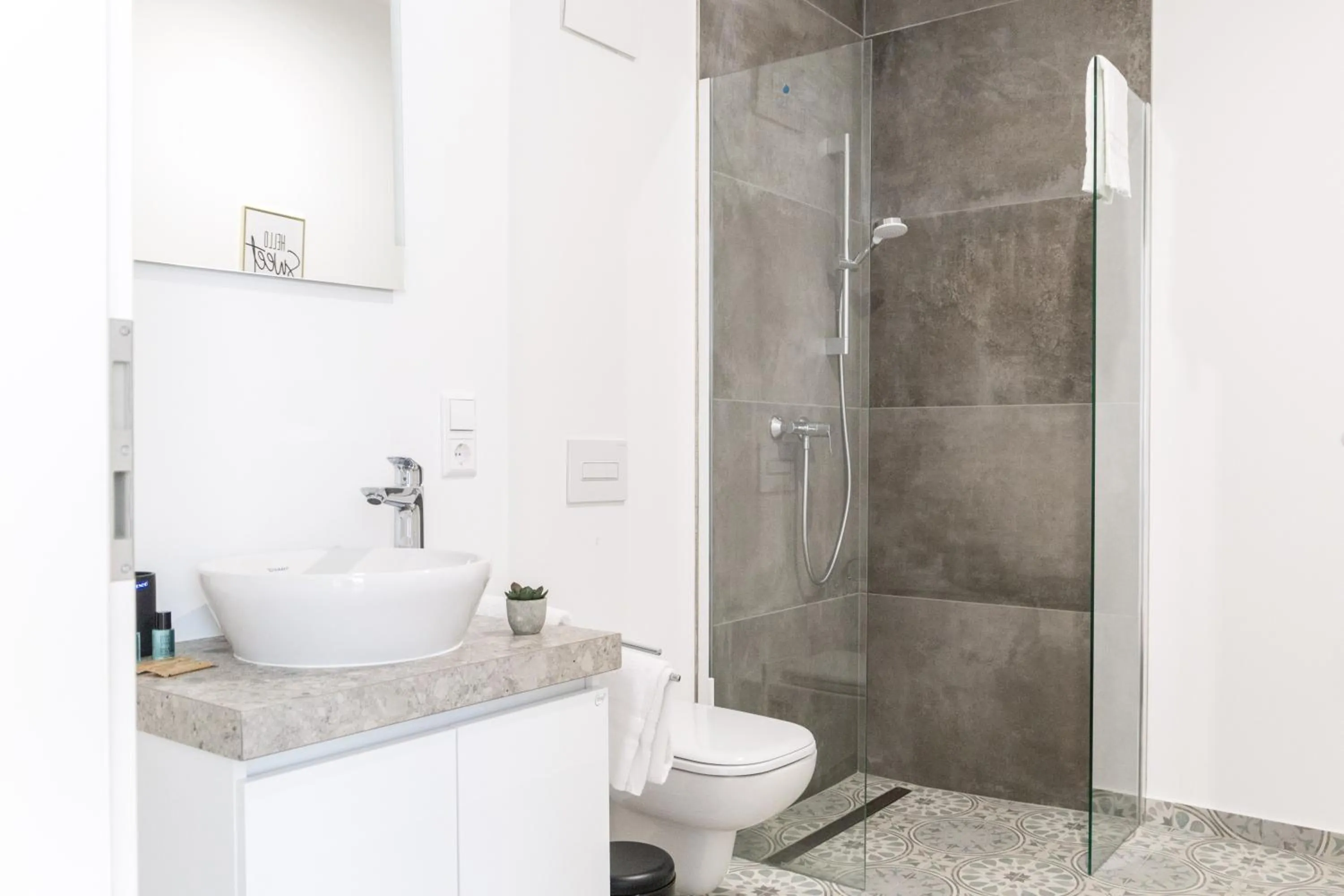 Shower in living TIMELESS - Adler Apartments Sasbachwalden