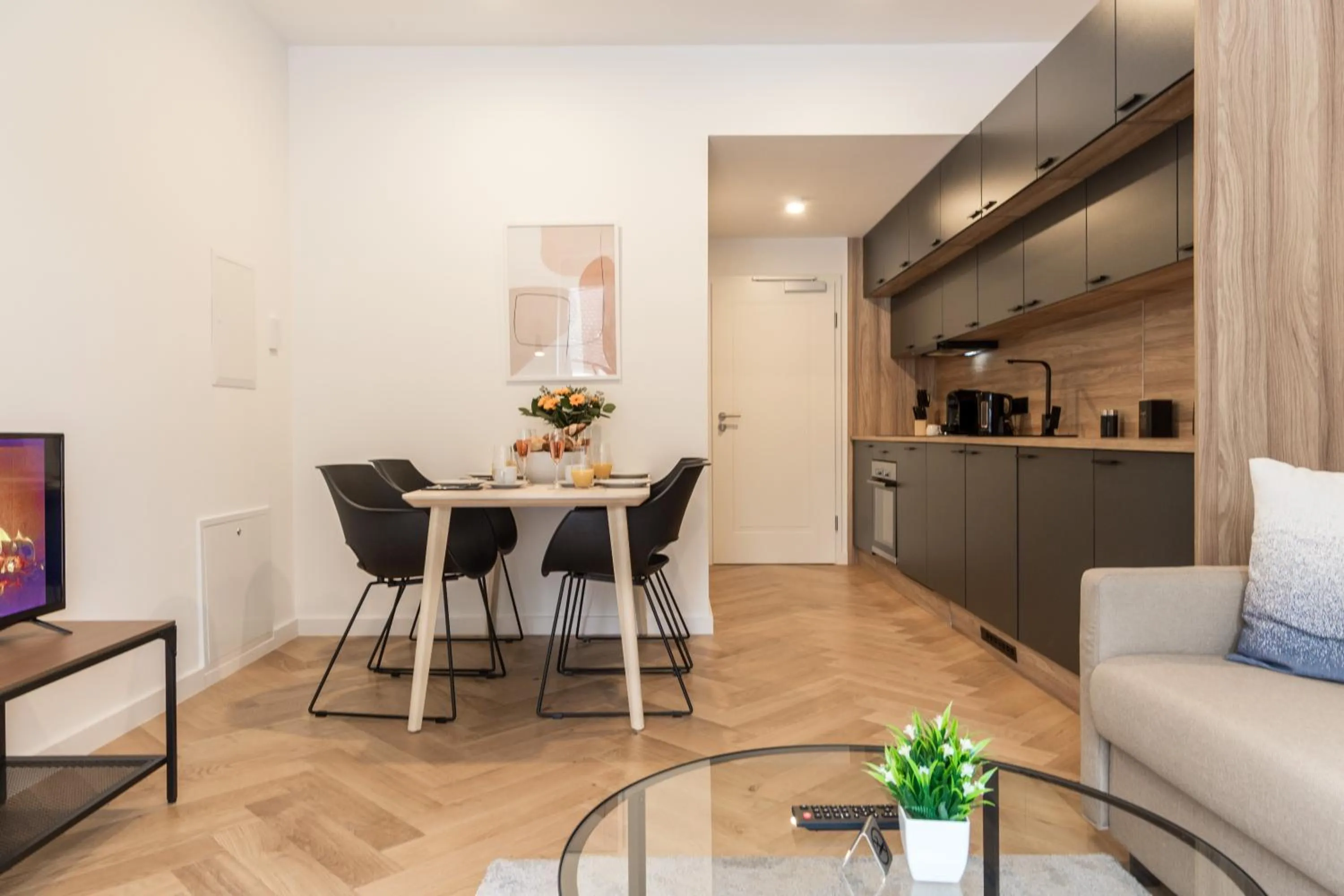 Kitchen or kitchenette in living TIMELESS - Adler Apartments Sasbachwalden