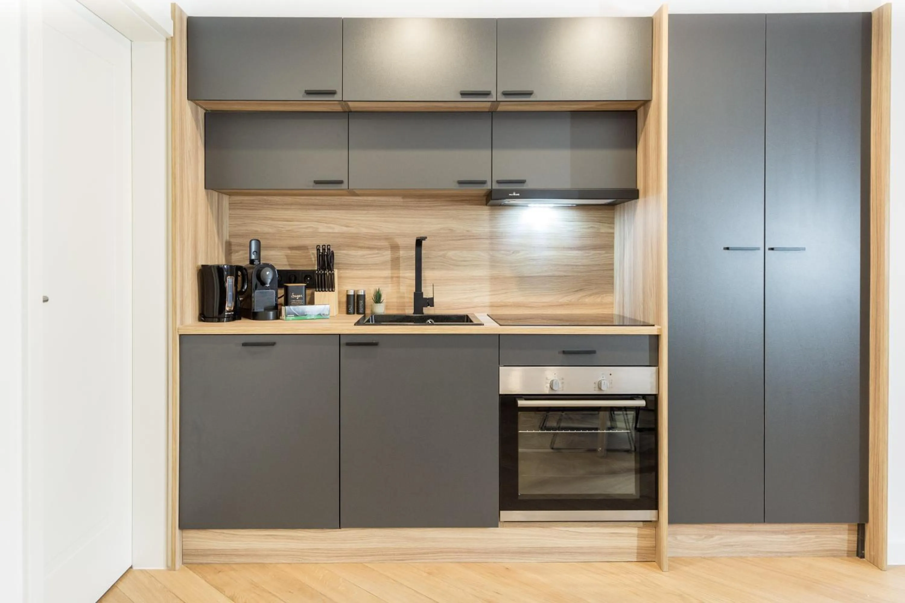 Kitchen or kitchenette in living TIMELESS - Adler Apartments Sasbachwalden