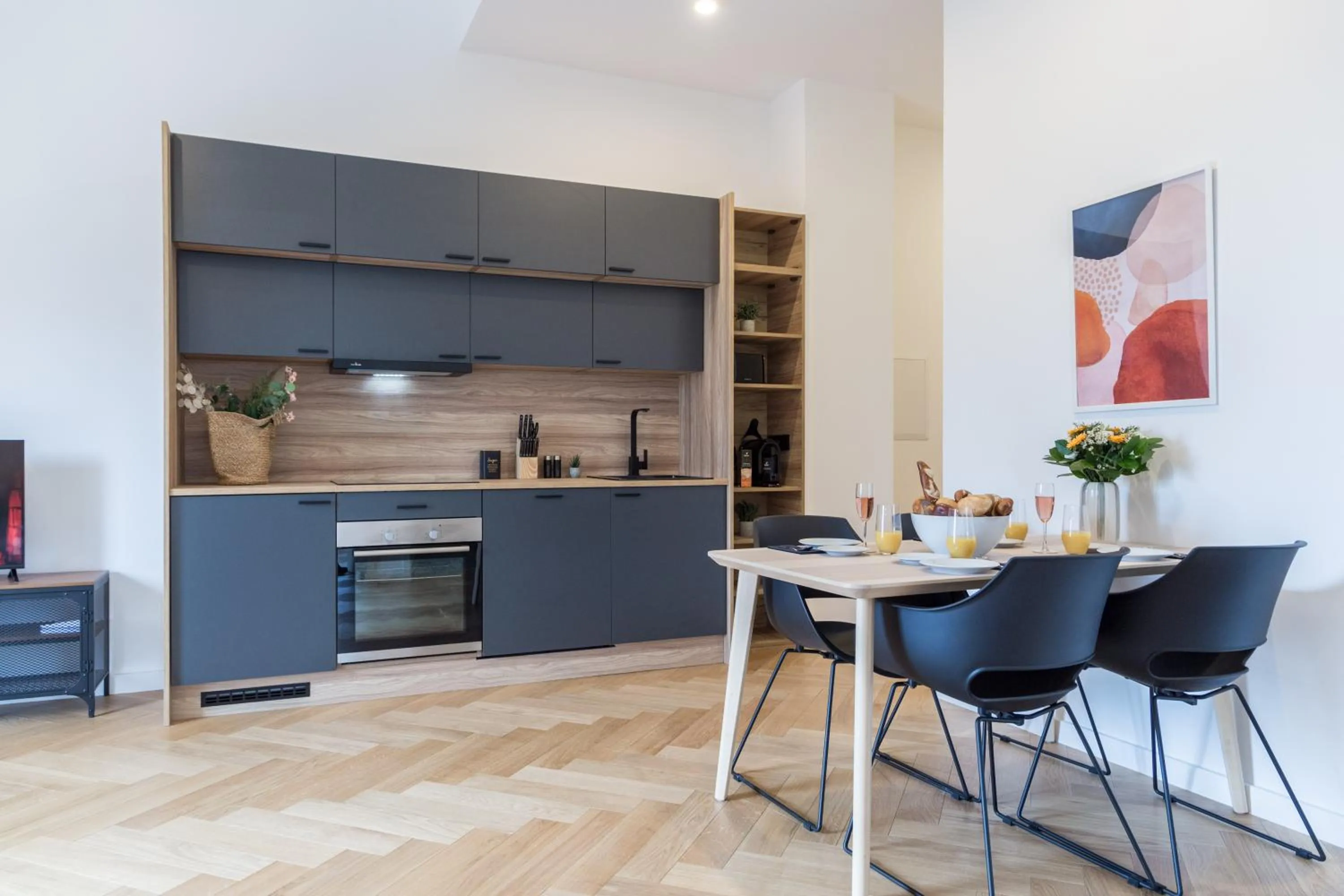 Kitchen or kitchenette in living TIMELESS - Adler Apartments Sasbachwalden