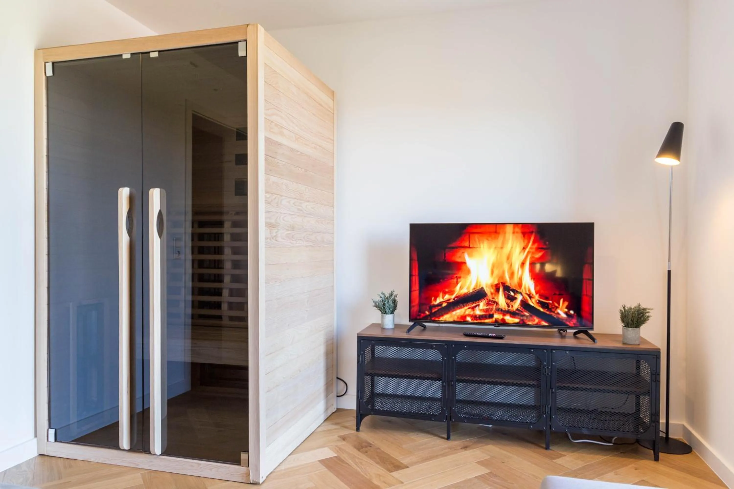 Sauna in living TIMELESS - Adler Apartments Sasbachwalden