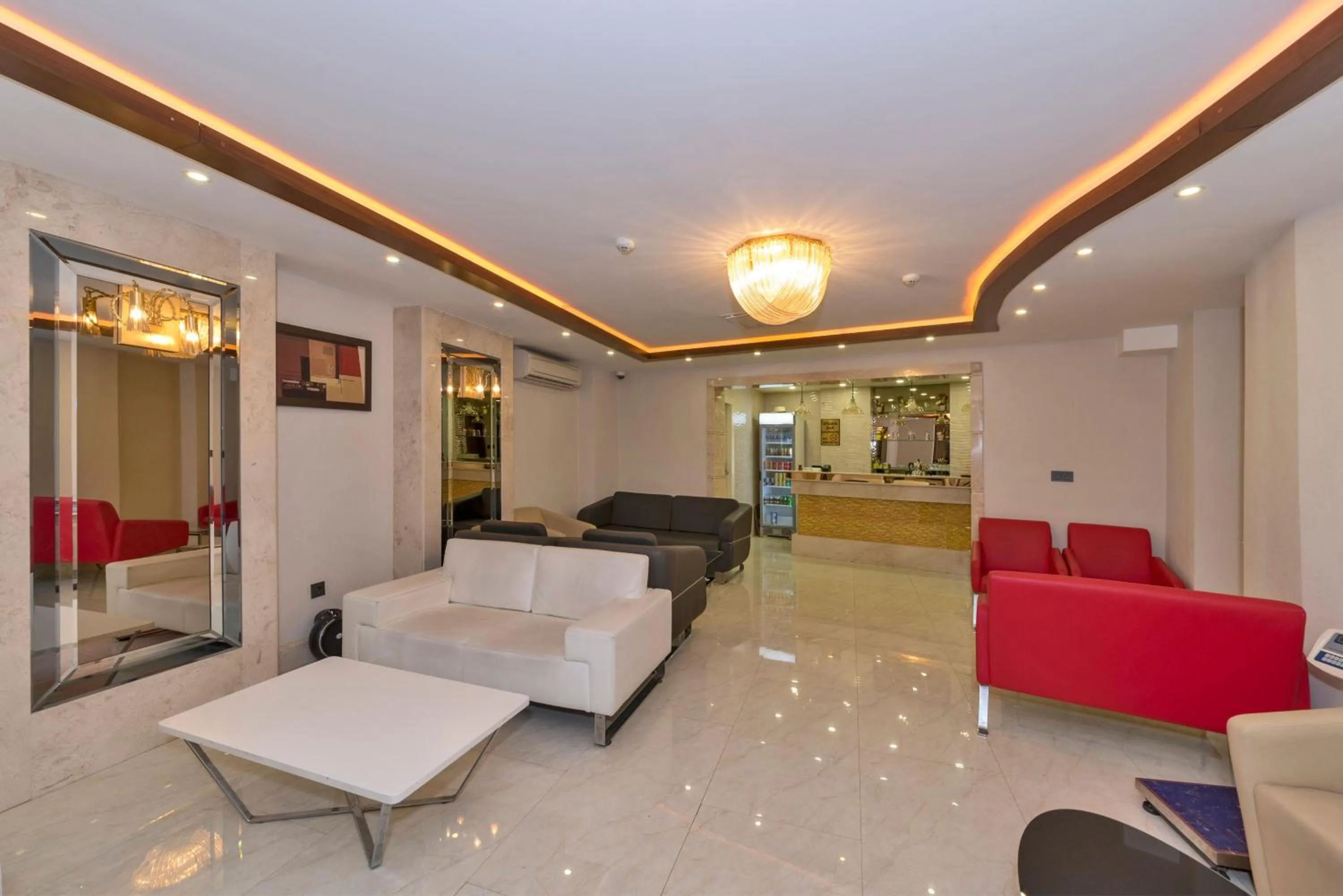 Lobby or reception in Marcello Hotel